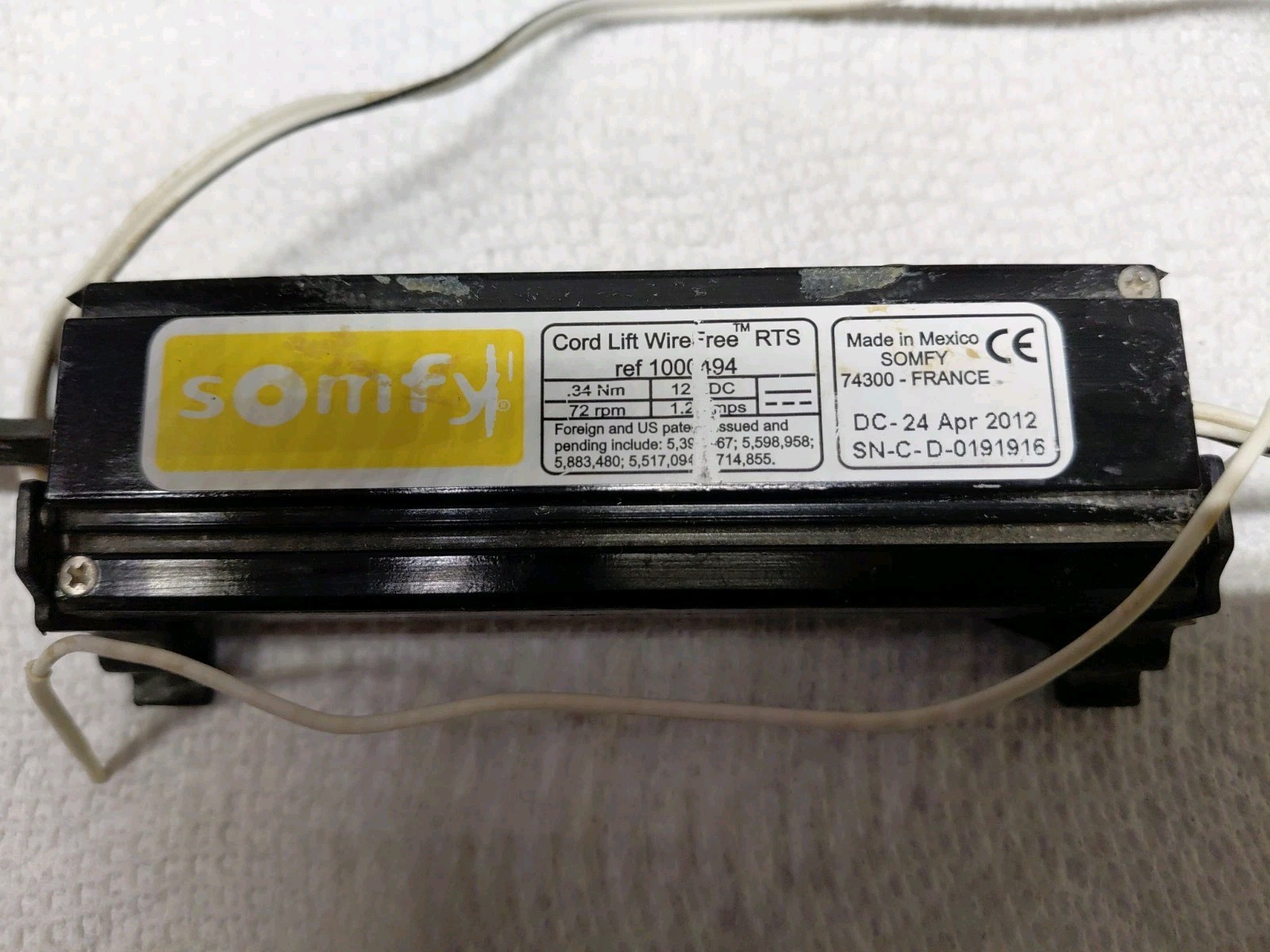 Somfy Cord Lift 12V DC Motor WIREFREE