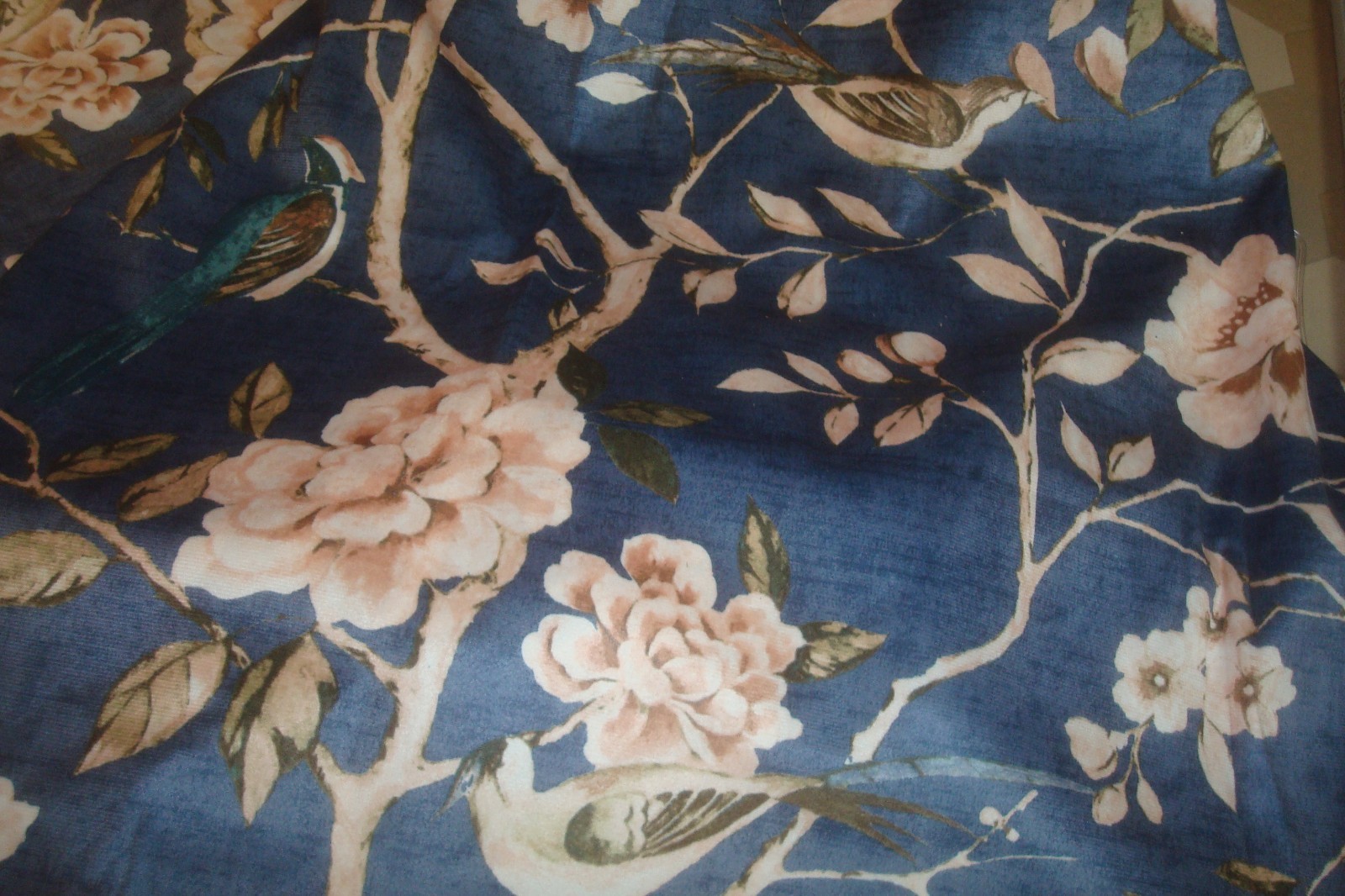 NWT Aimee Maison 2 pc Window Panel Curtains Mocking Jay Birds Blue 84″ lg