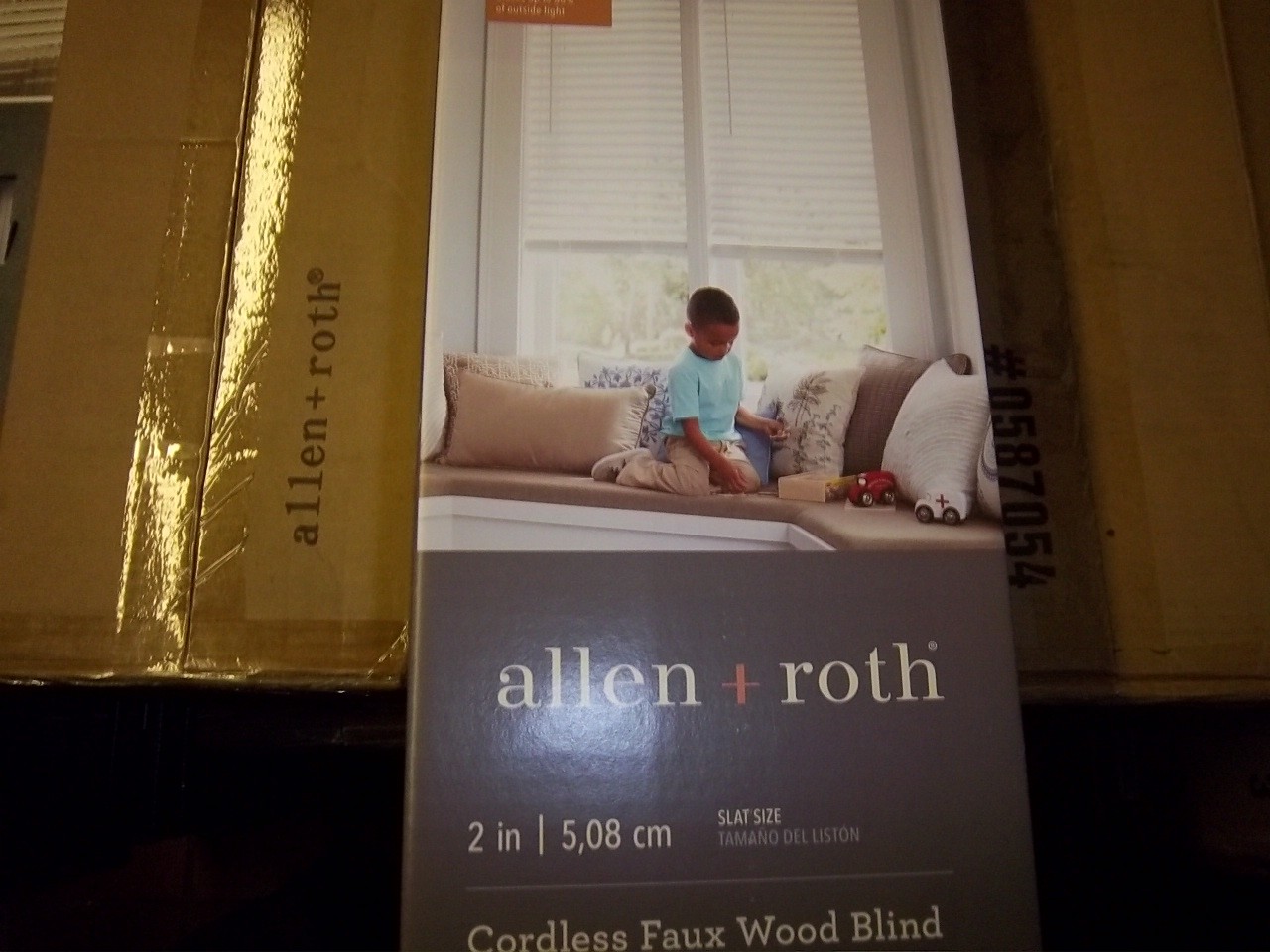 NEW Allen & Roth 2″ Cordless White Faux Wood Blinds 52X64 0762322 FREE SHIPPING