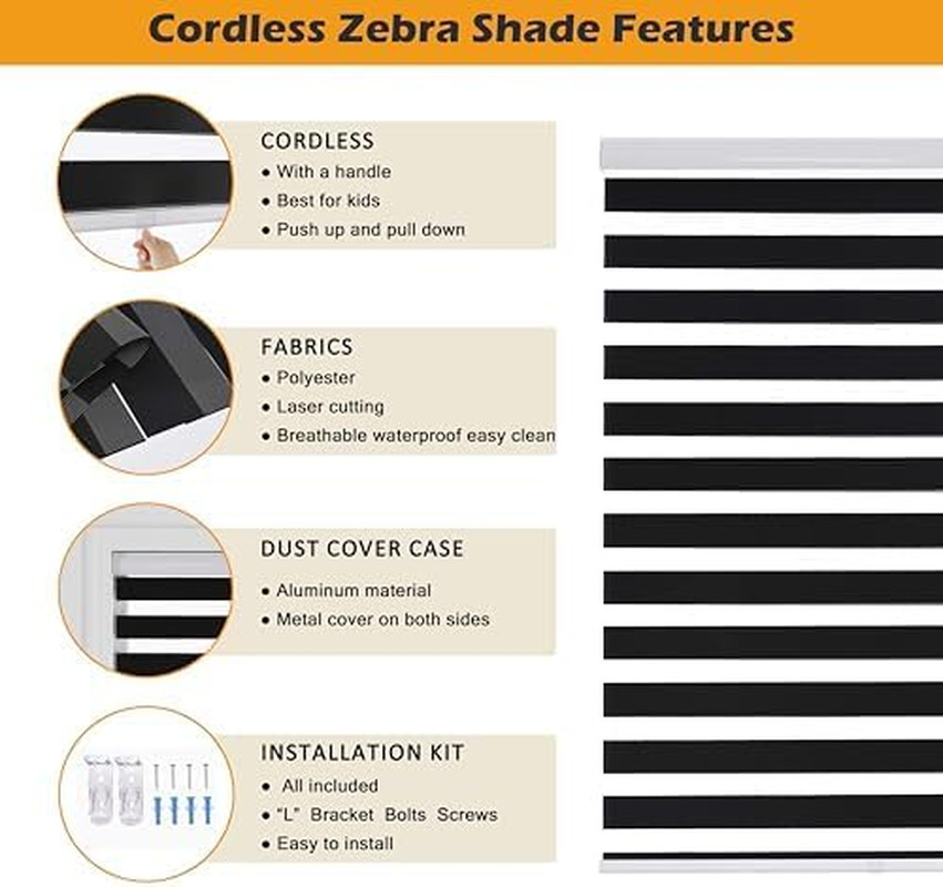 Cordless Zebra Blinds Window Blind Zebra Shade Blinds for Windows Roller Sheer S