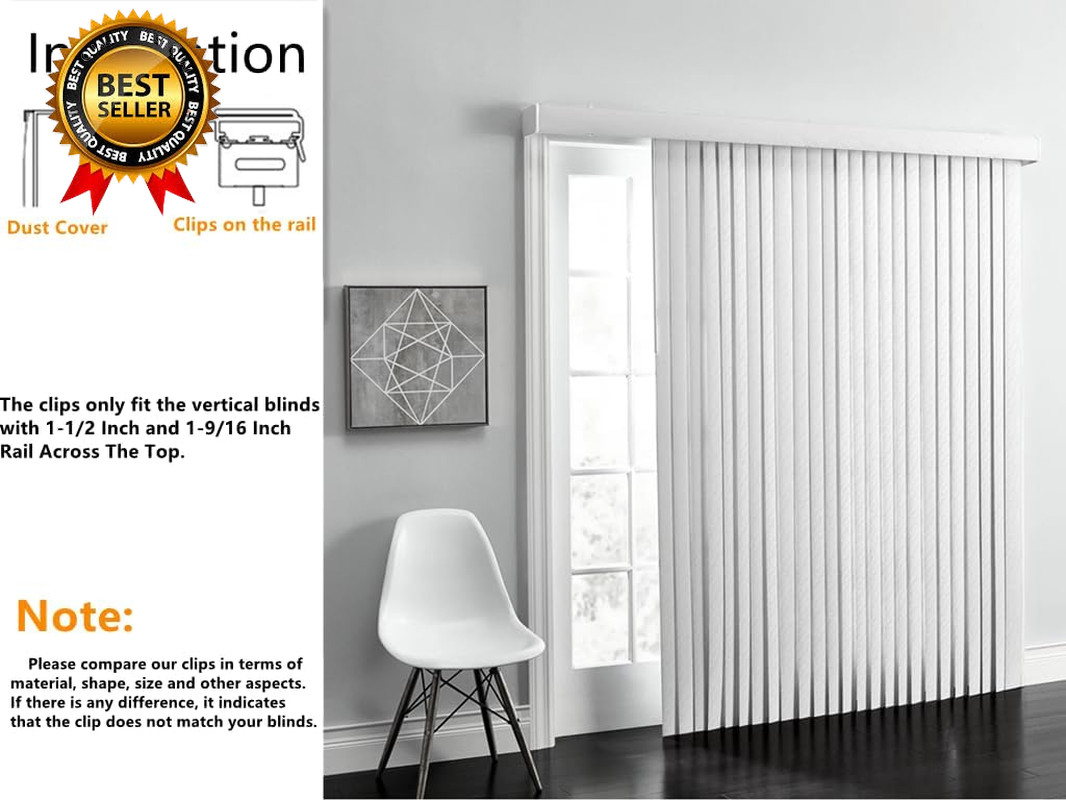 6Pcs Valance Clip Vertical Blinds Dust Cover Holder Bracket for 1 1/2 or 1-9…