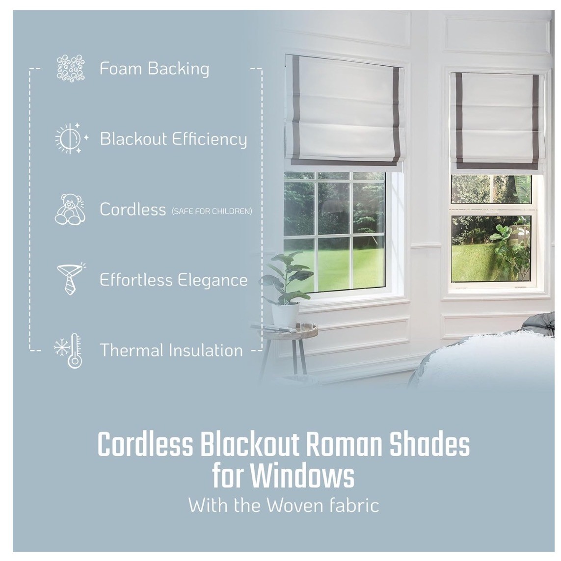 Everyday Celebration Blackout Roman Shade Beige 31×64 Cordless