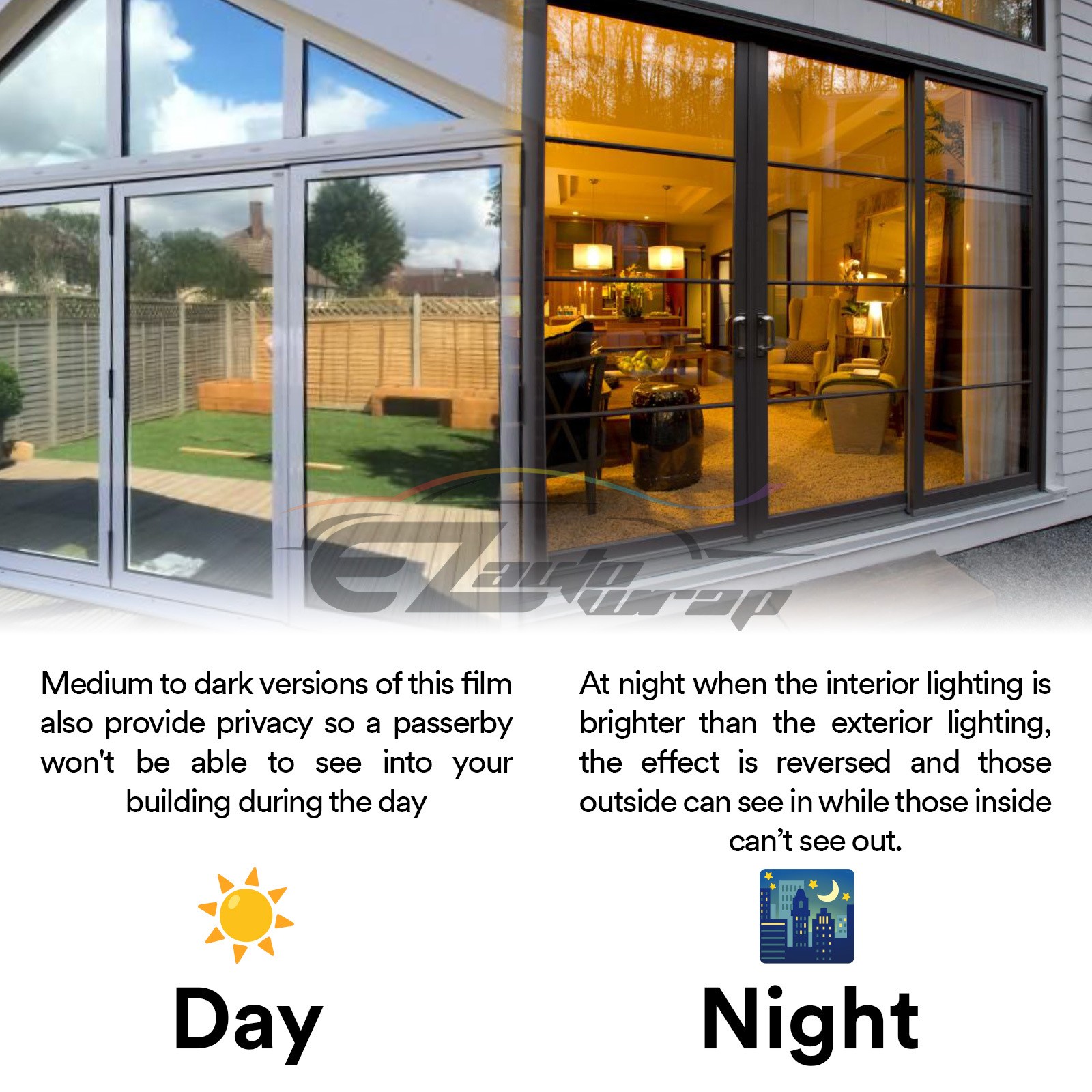Sky Blue Chrome Window Tint One Way Mirror Film UV Heat Reflective Home Office