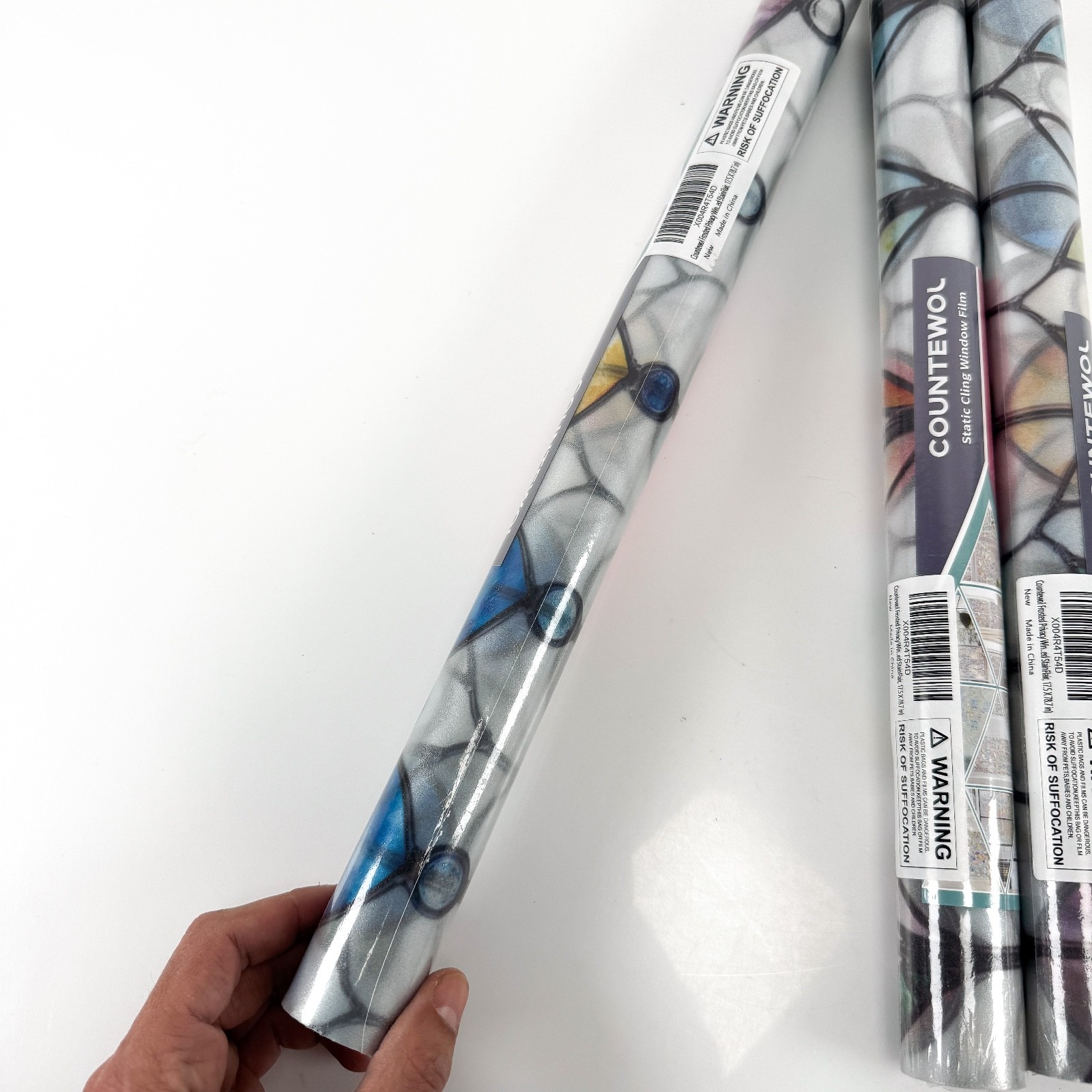 3 Rolls Countewol Static Cling Window Film Floral Lot NEW