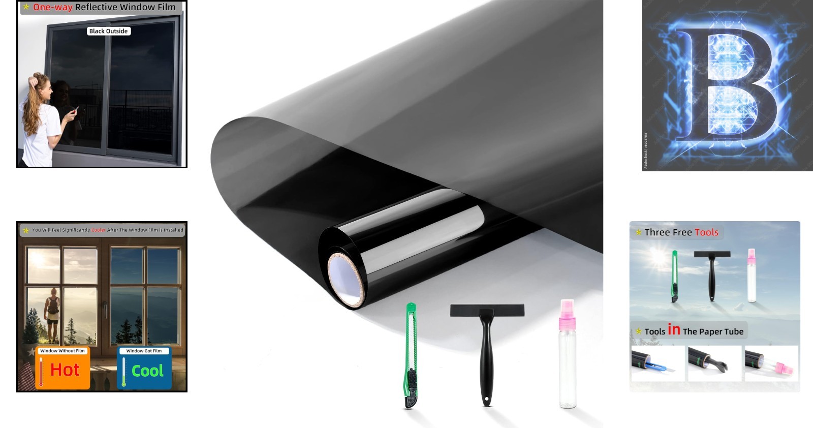 High Definition Window Tint Film – 99% UV Blockage, Peel & Stick Options