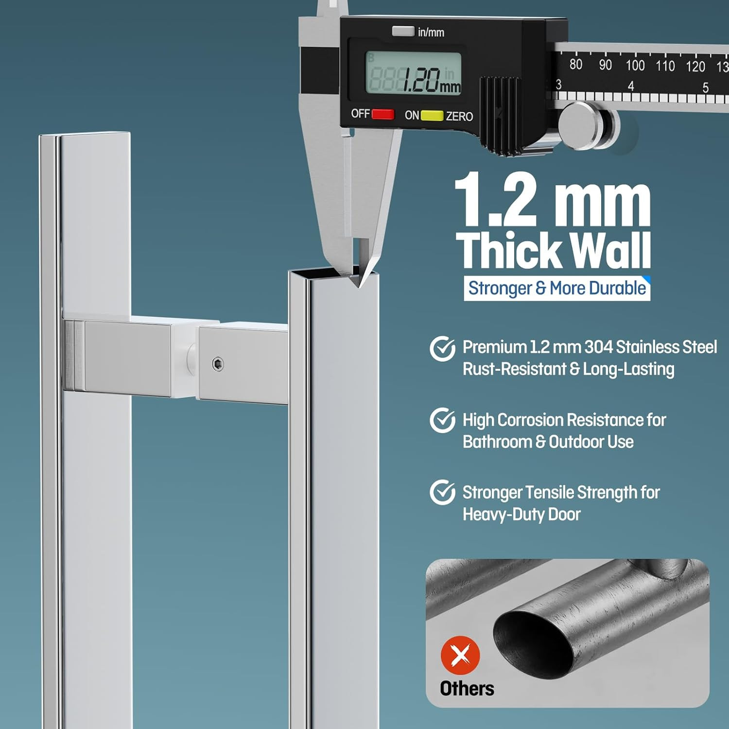 H-Shaped 36″ Push Pull Door Handle,Back to Back, 760Mm (29-15/16 Inch) CTC, 1.2
