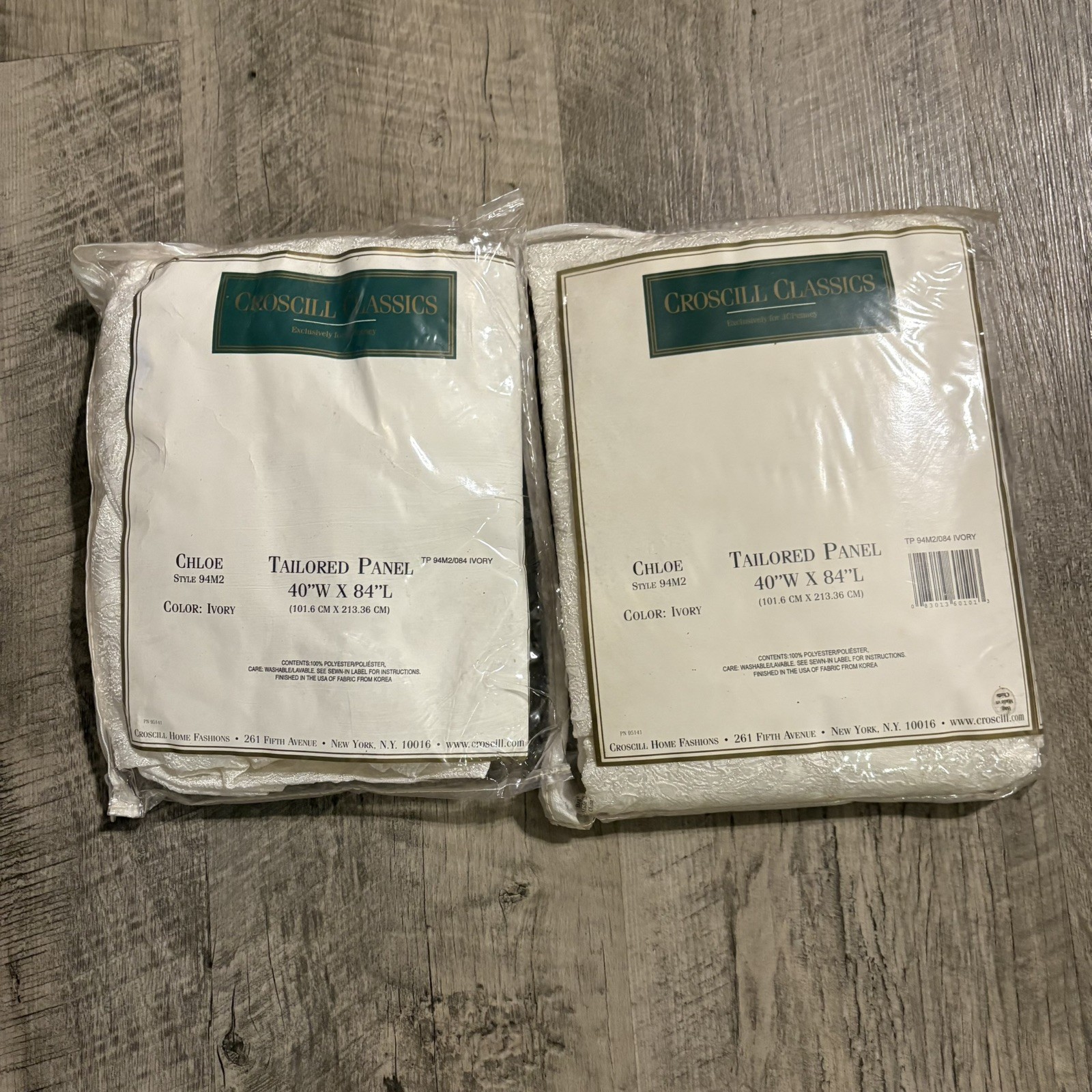 3 Croscill Classics Chloe VNT Drapery Panels Ivory Cream Elegant Tex Jacquard 84