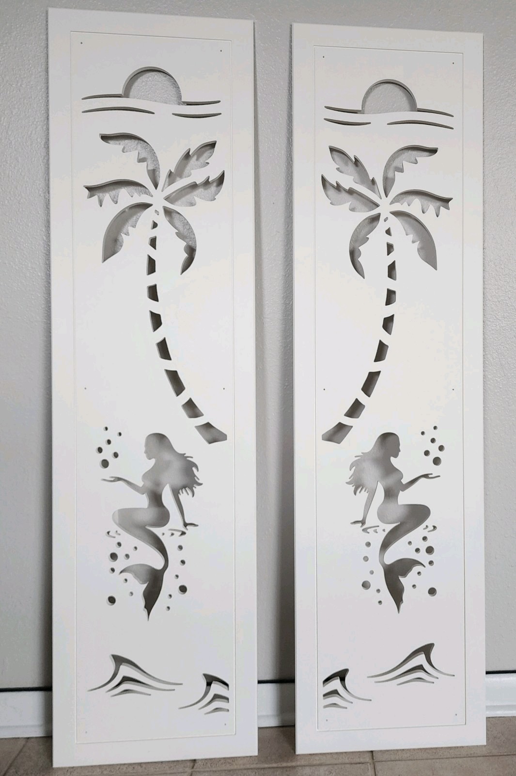 Decorative Window Shutters, Mermaid Design, Sold in Pair of 2 shutters