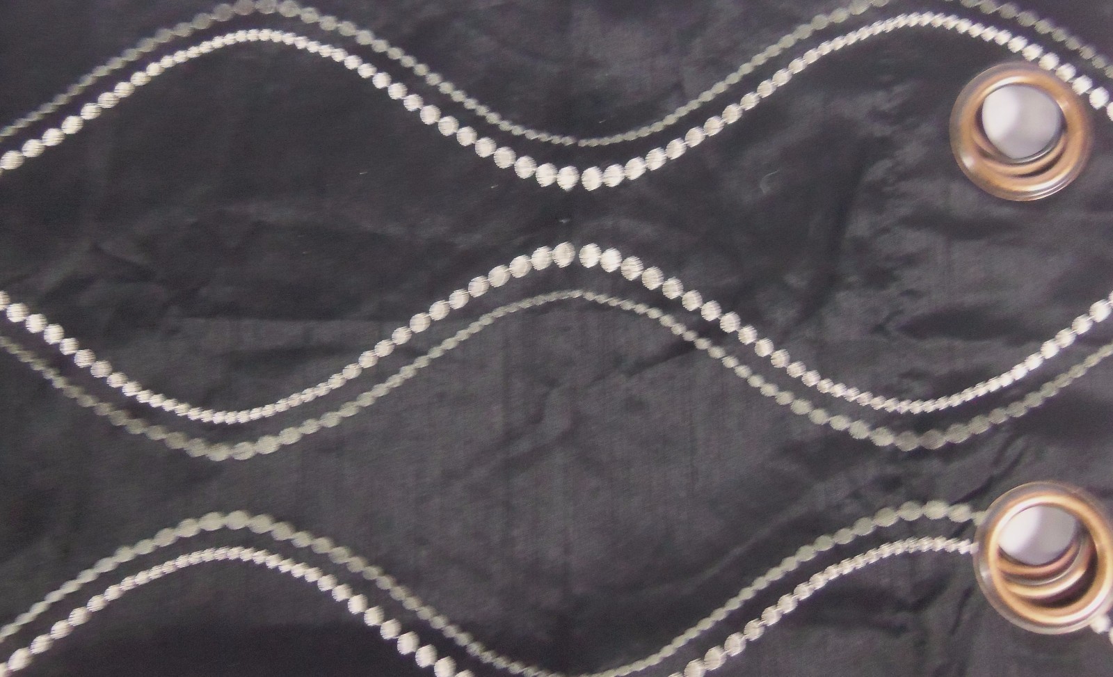 NEW Unbranded Black Navy Pattern Color Grommet-Style Curtain Panel 55 ”X 82”