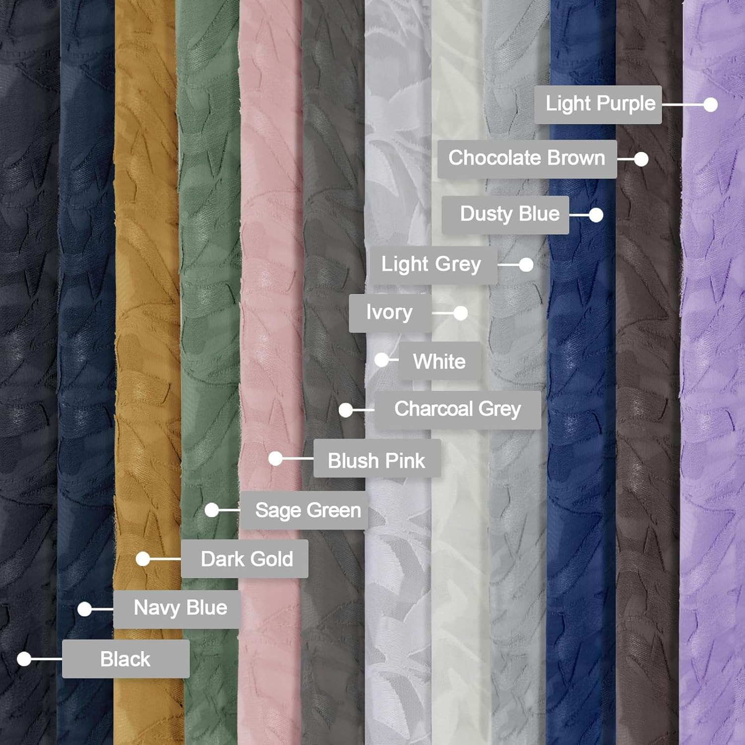 2 PCS White Sheer Valance Curtains 14 Inch Jacquard Leaf Light Filtering Window