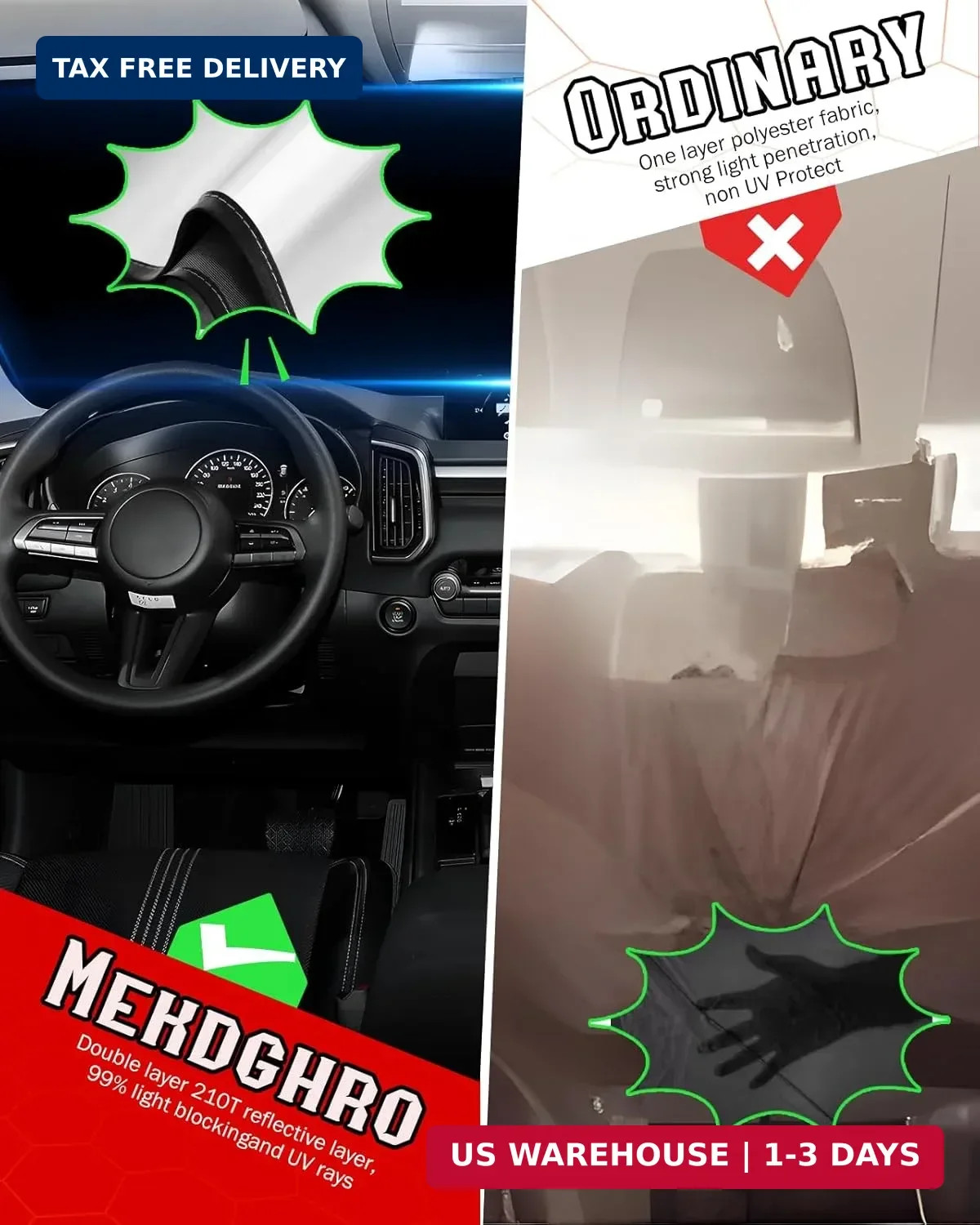 Custom Fit Windshield Sun Shade for Mazda 3 2019-2025 2026 Hatchback/Sedan, Fold
