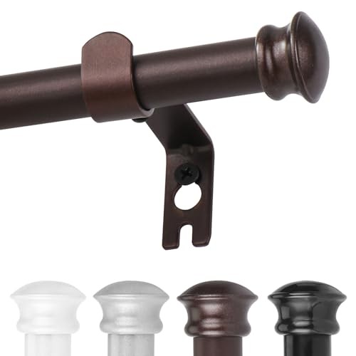 Curtain Rods for Windows 30 to 45 Inches with Brackets,Decorative 30-45″ Bronze