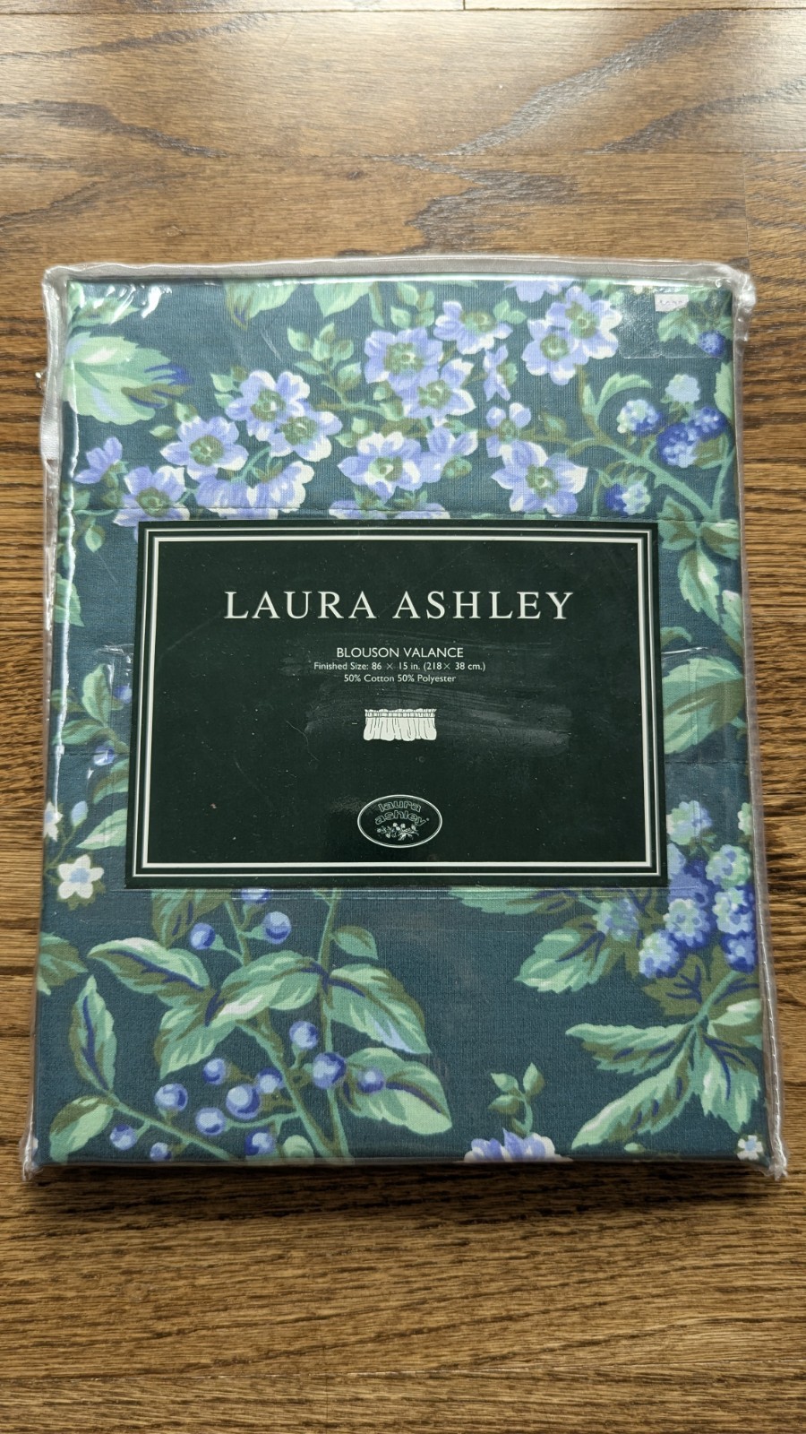 NOS VTG Laura Ashley Bramble Berry Window Blouson Valance 86×15″ 50/50 Material