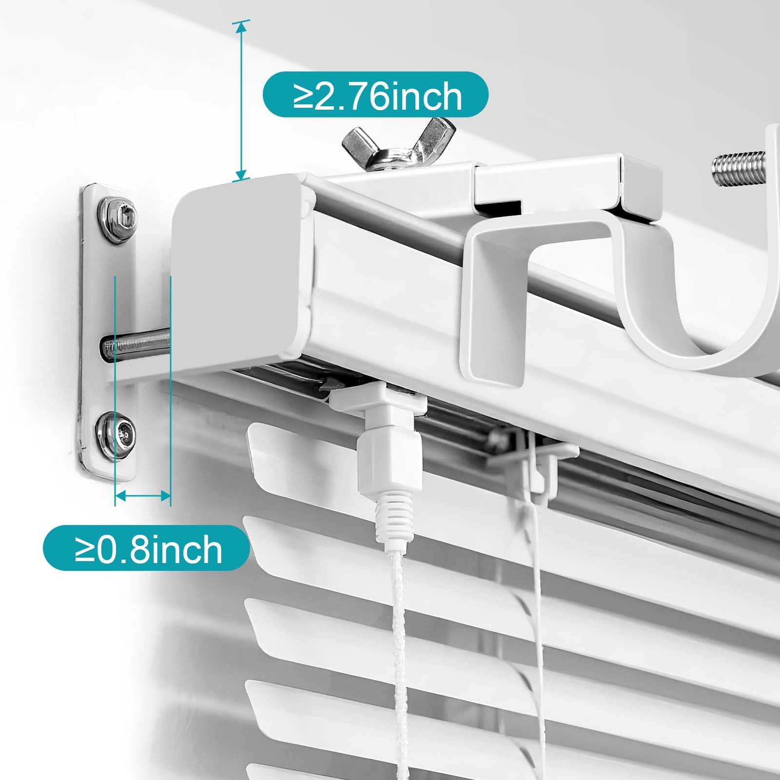 2 Pack Adjustable Curtain Rod Bracket Attachment for Outside Mounted Blinds,F…