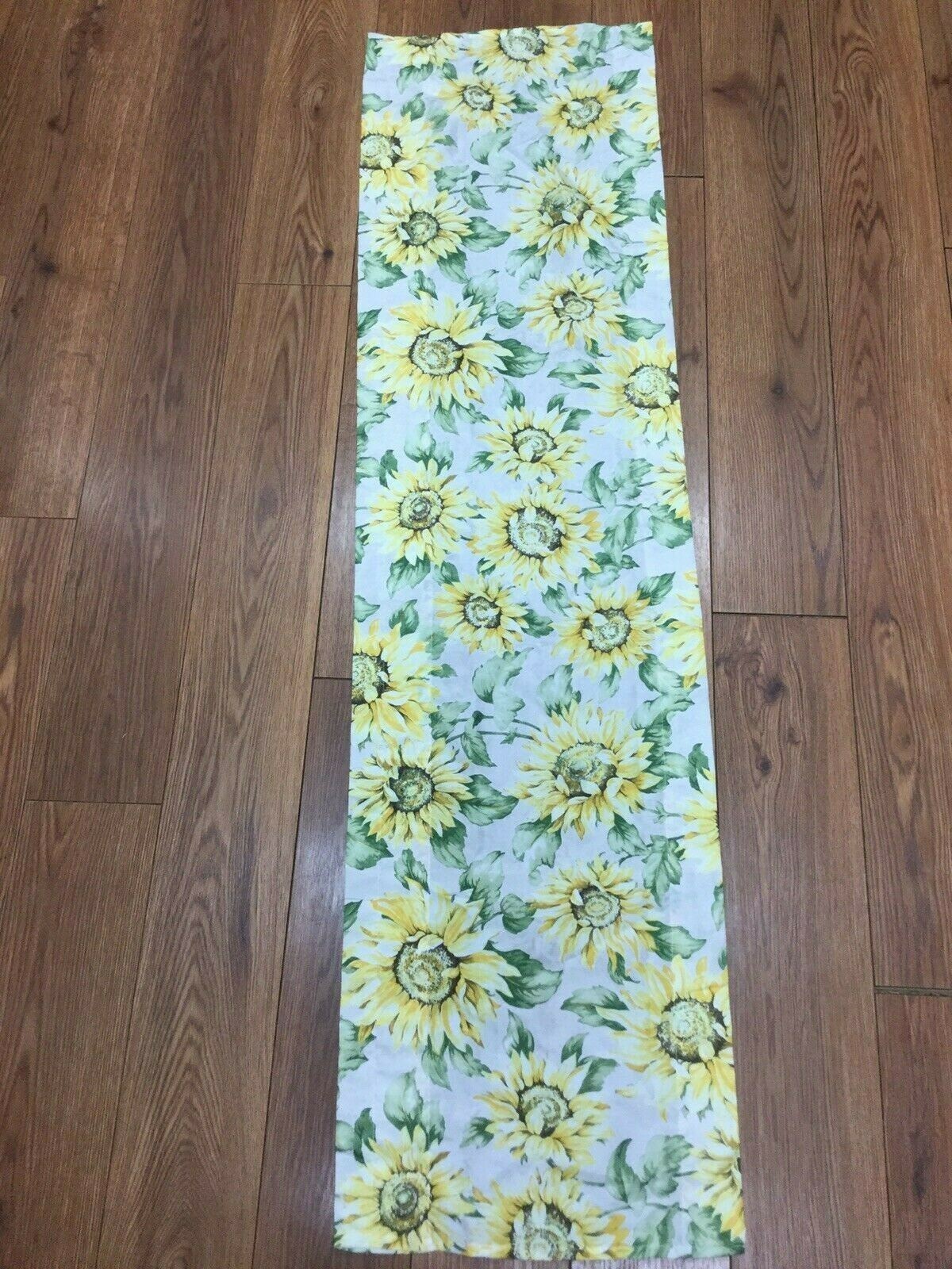 SUNFLOWER VALANCE YELLOW GREEN IVORY FLOWERS 54″ X 14″ POLYESTER GARDEN FUN!