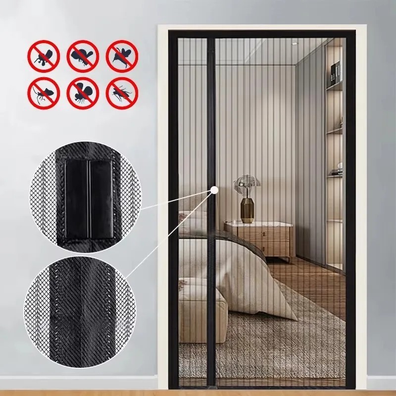 Magnetic Fly Screen Door Mesh Anti Mosquito Insect Curtain Auto Close 100x210cm
