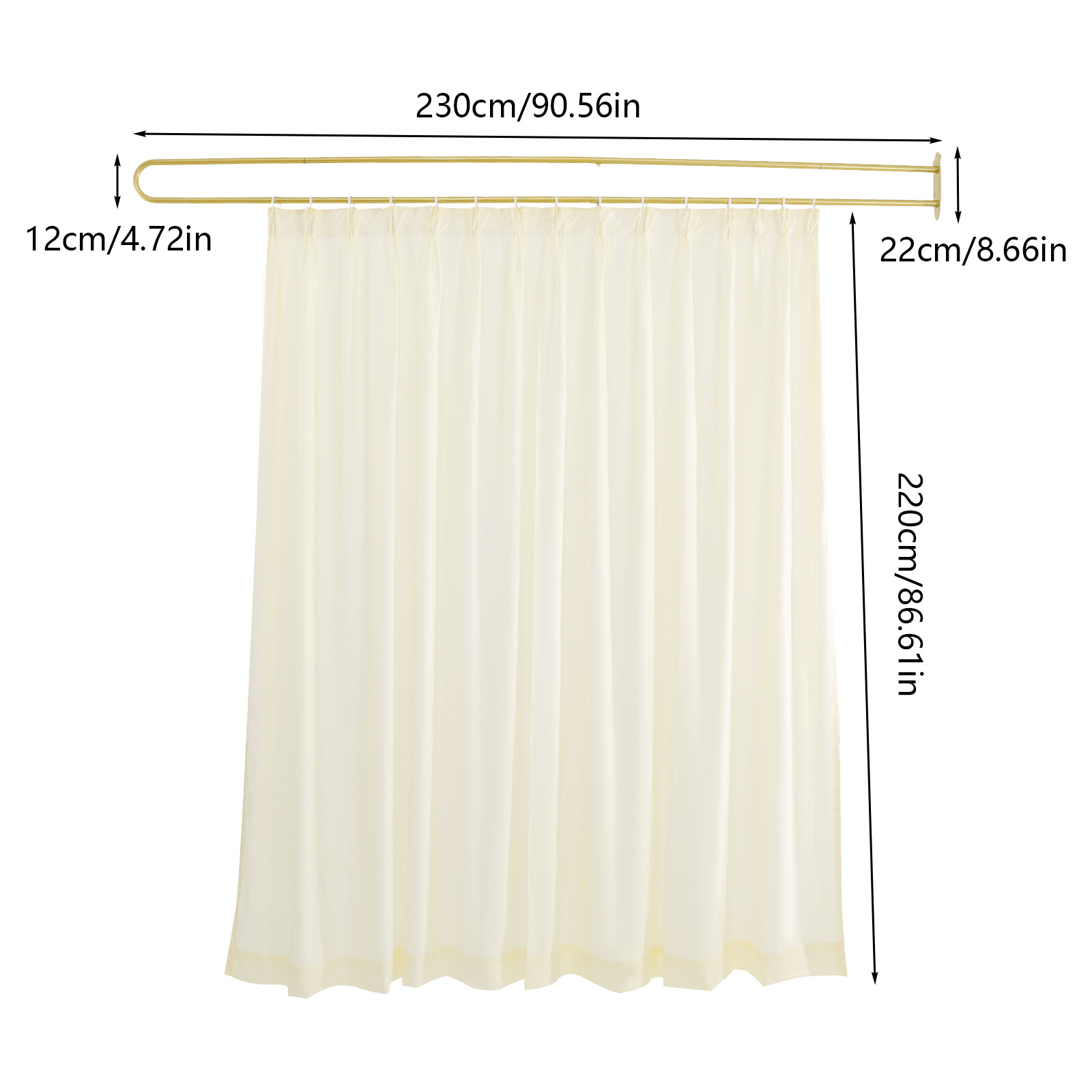 Partition Curtain With U-Shape Tube Privacy Partition Curtain Room Divider