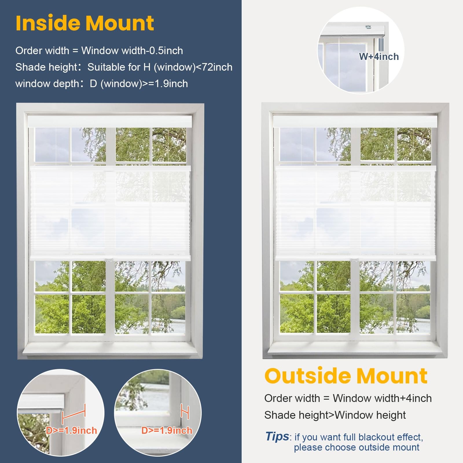 Top Down Bottom Up Cellular Blinds,Cellular Shades Blackout, Honeycomb Window…