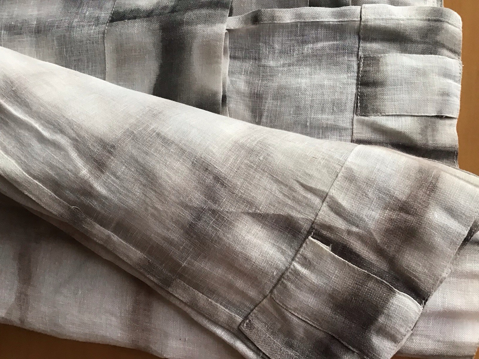 Crate and Barrel Mori Curtain Panels (2) Linen Blend 46 X 84
