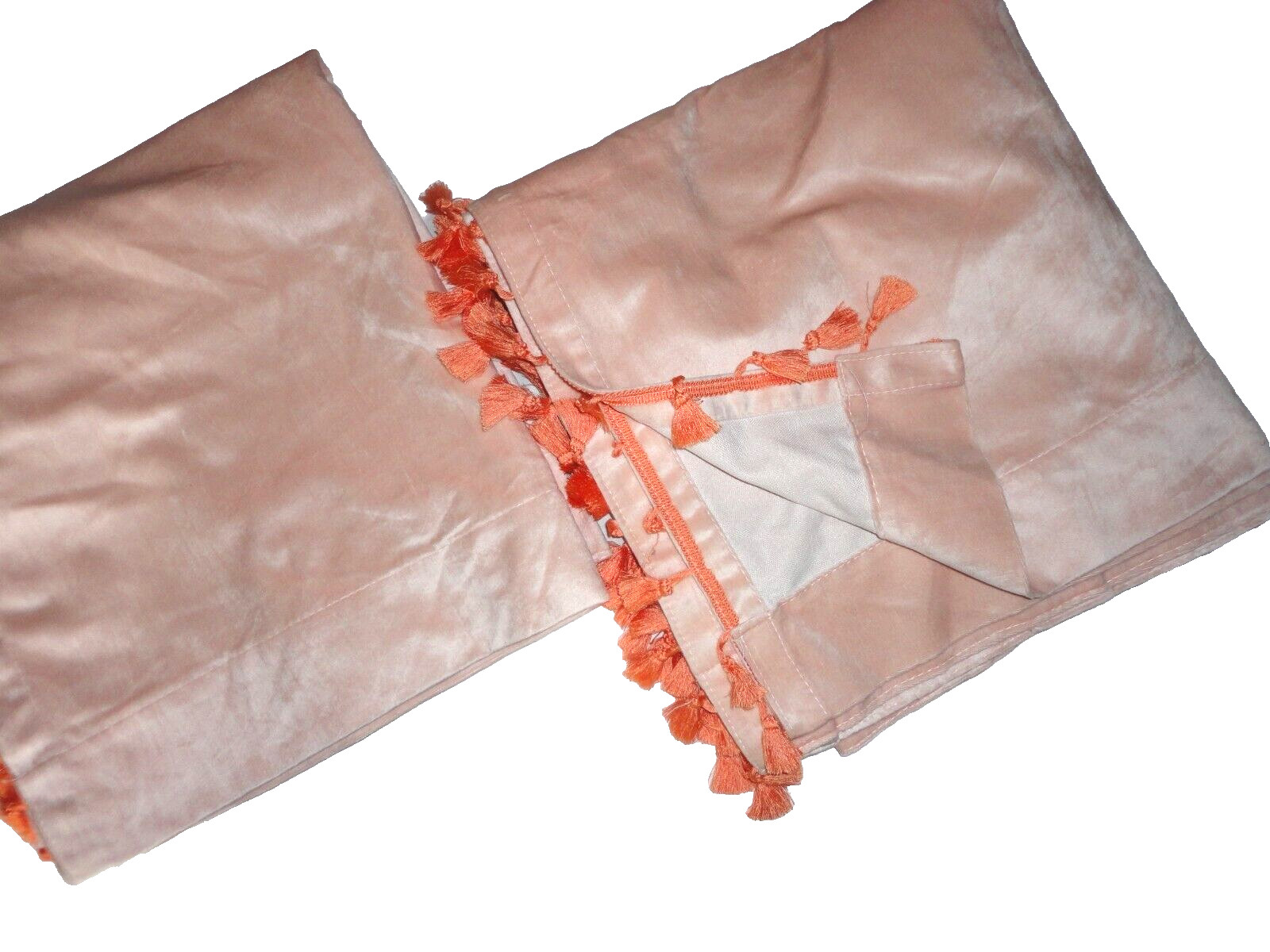TARGET OPAL HOUSE BLUSH/ORANGE VELVET BOHO (2) PANELS CURTAINS 53×80