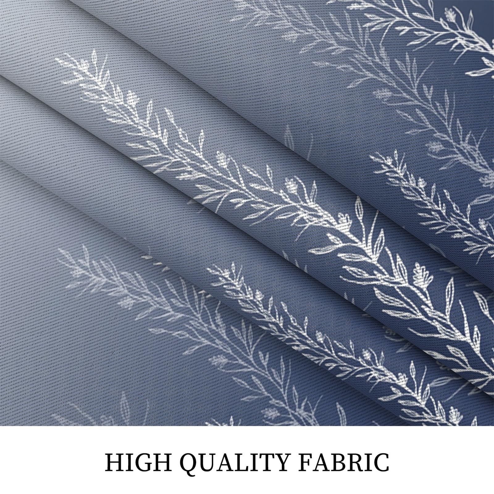 Blue Grey Gradient Wild Grass Blackout Window Curtains, Abstract Art Botanica…