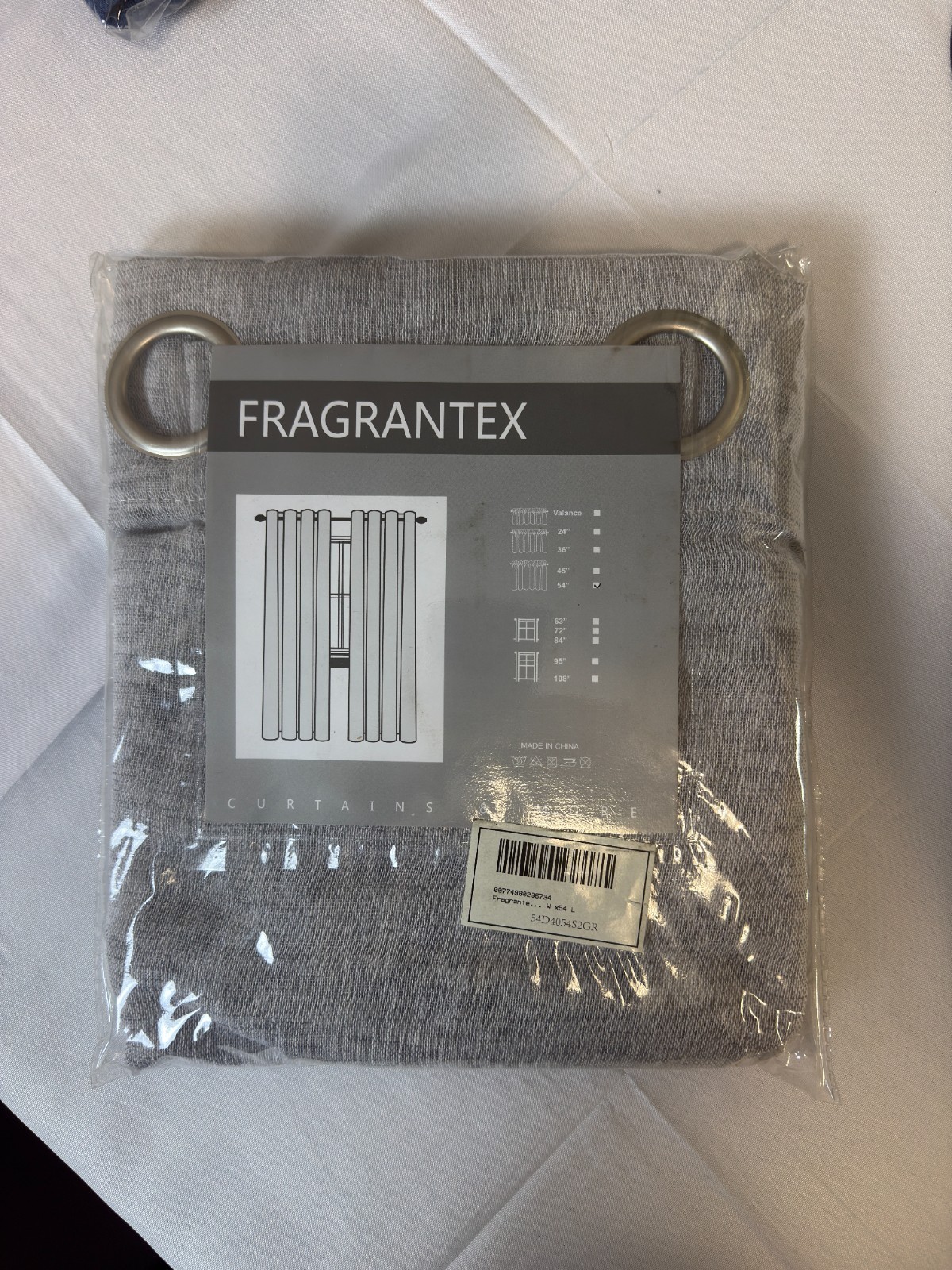 Fragrantex Gray Semi Sheer Curtains Gray 54 Inch Length – NEW