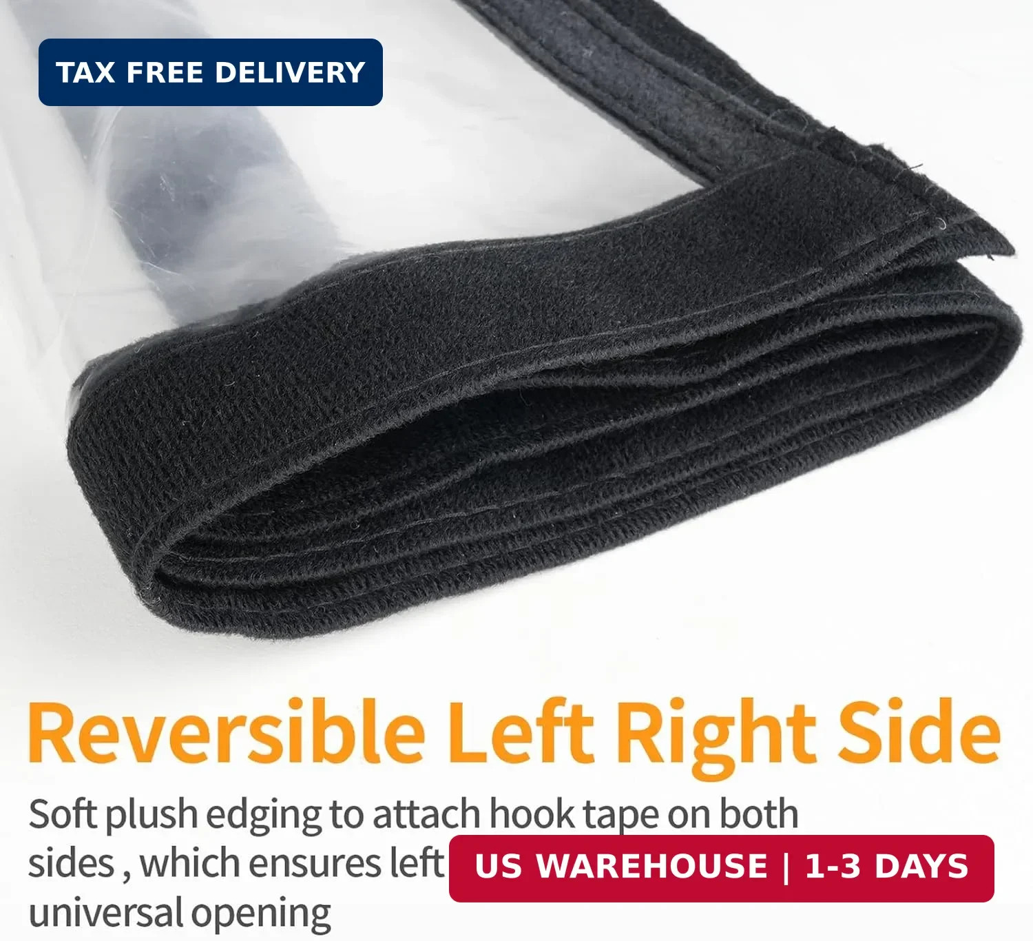 Transparent Reversible Left or Right Side Opening Insulated Door Curtain, Magnet