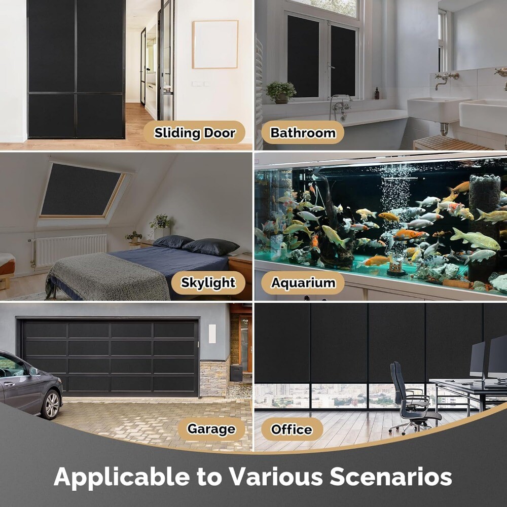 rabbitgoo Blackout Window Film Privacy Static Cling Home Glass Tint Stickers
