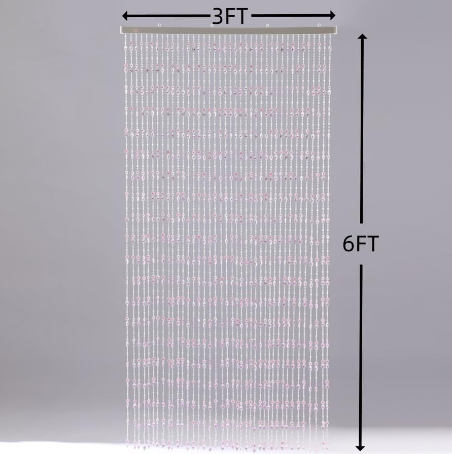 Violet Beaded Curtain Panel for Doorway, Window, or Room Divider – 36×72 Inch
