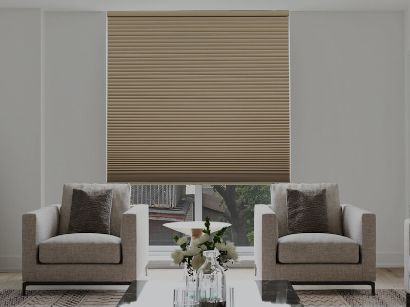 Custom Cut Cordless Room Darkening Blackout Beige Cellular Shade Honeycomb Blind