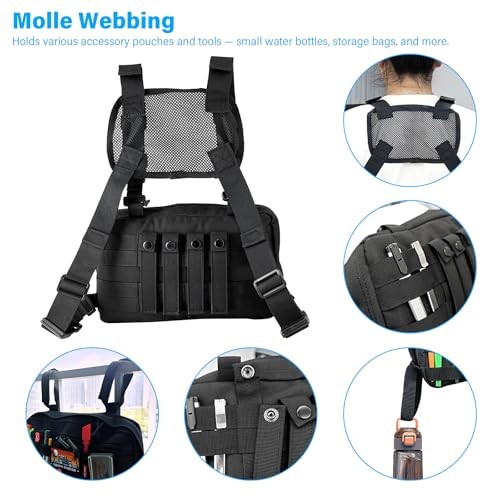 Outdoor Chest Bag Car Wrapping Pouch with Adjustable Belt, Waterproof Oxford