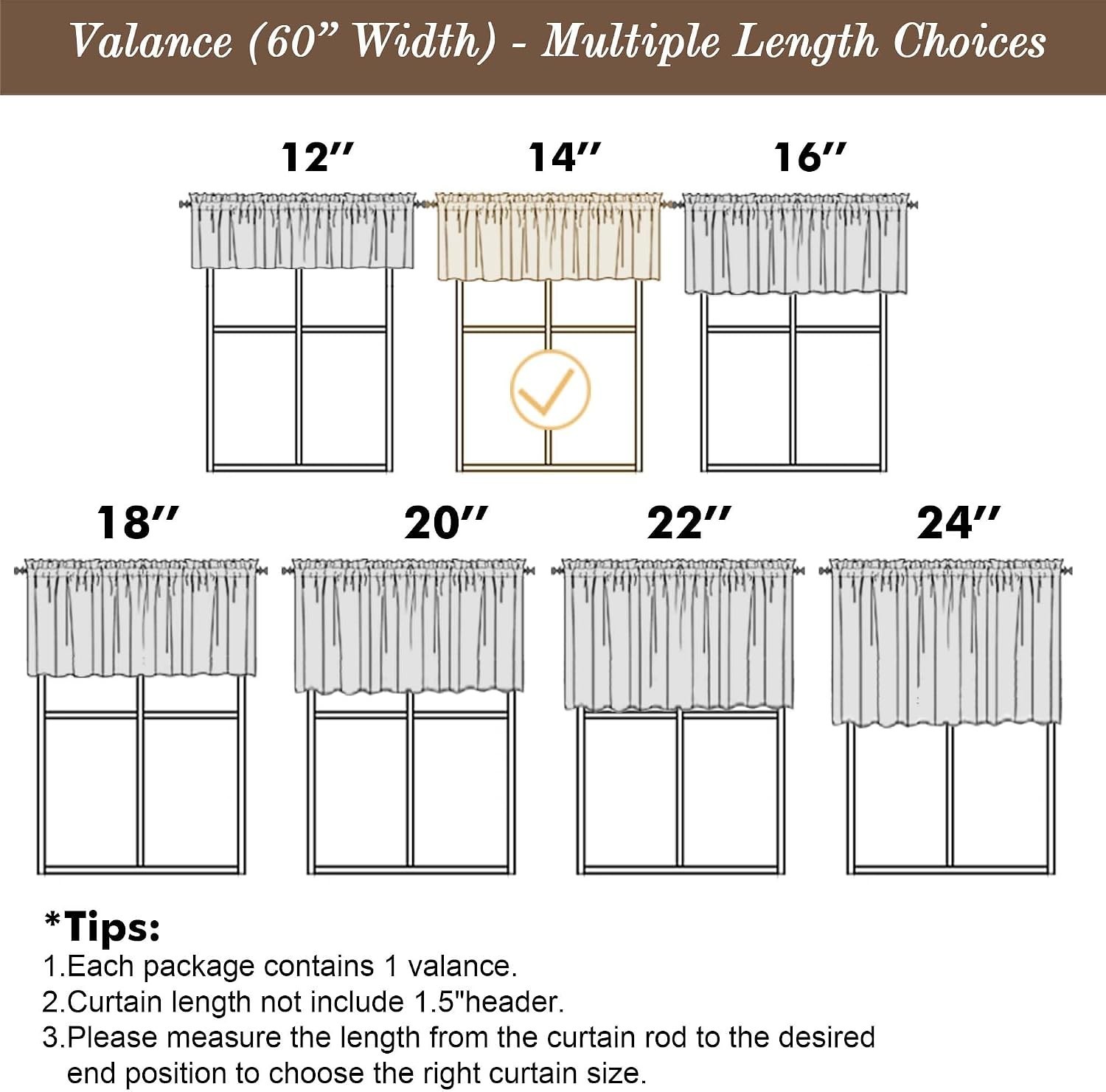 Moon Beige Valance for Windows, Light Filtering Faux Linen Textured Small Win…