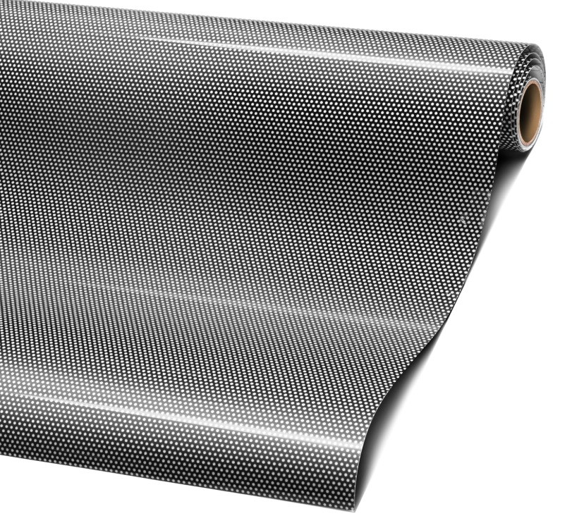 Black Perforated One-Way Vision Vinyl Automotive Window Wrap Roll (1.5ft x 4ft)