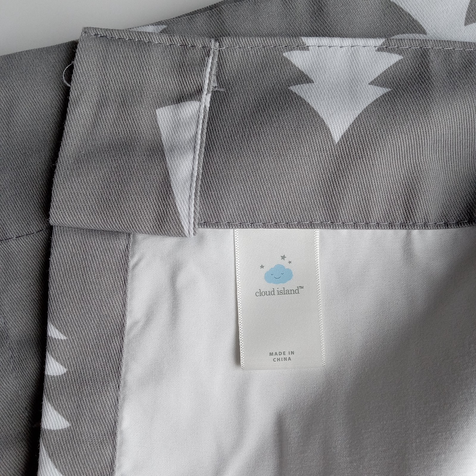 Curtains-Blackout- TWO PANELS, Cloud Island, 42”x63” Gray w/Trees FAST SHIPPING!