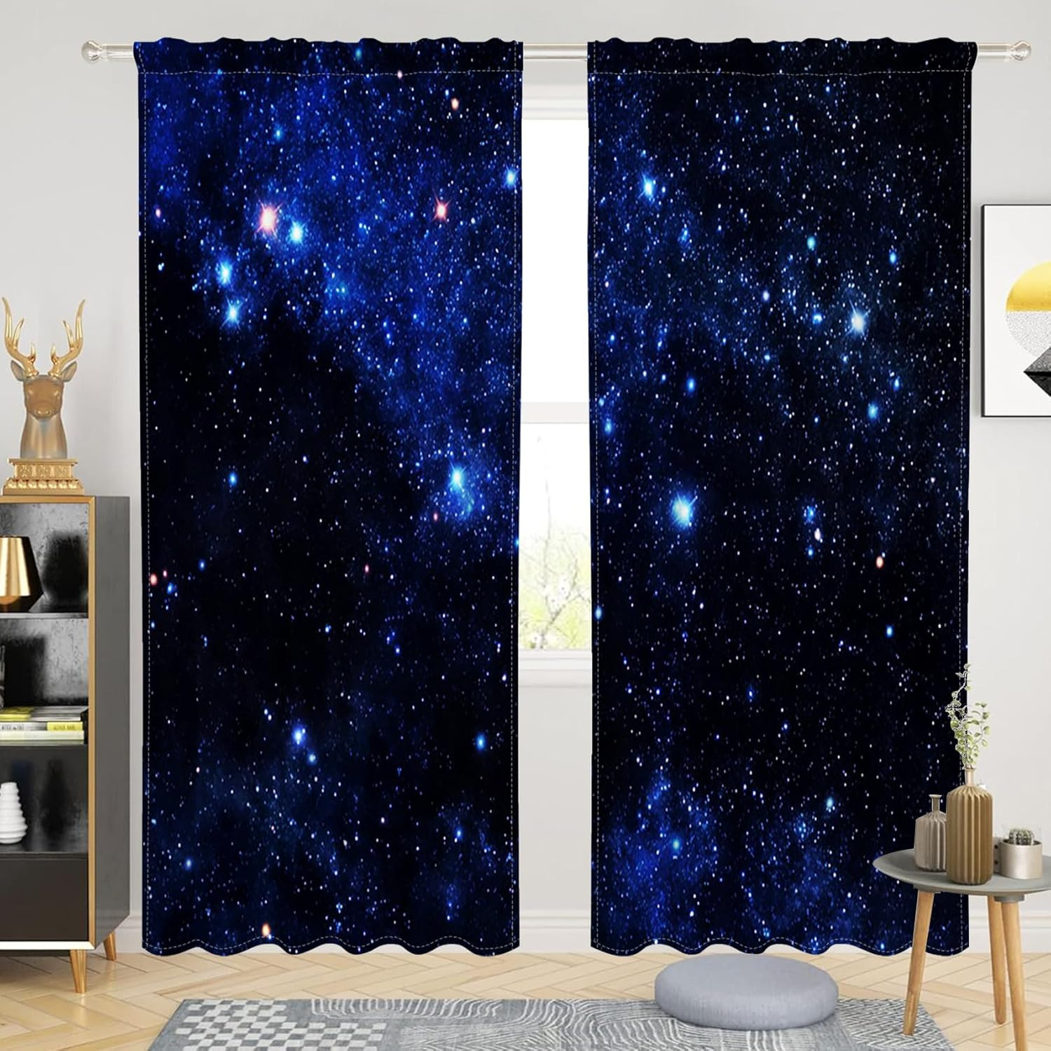42 X 84 Inch Galaxy Curtains for Boys Bedroom Space Nebula Universe Fantasy Star