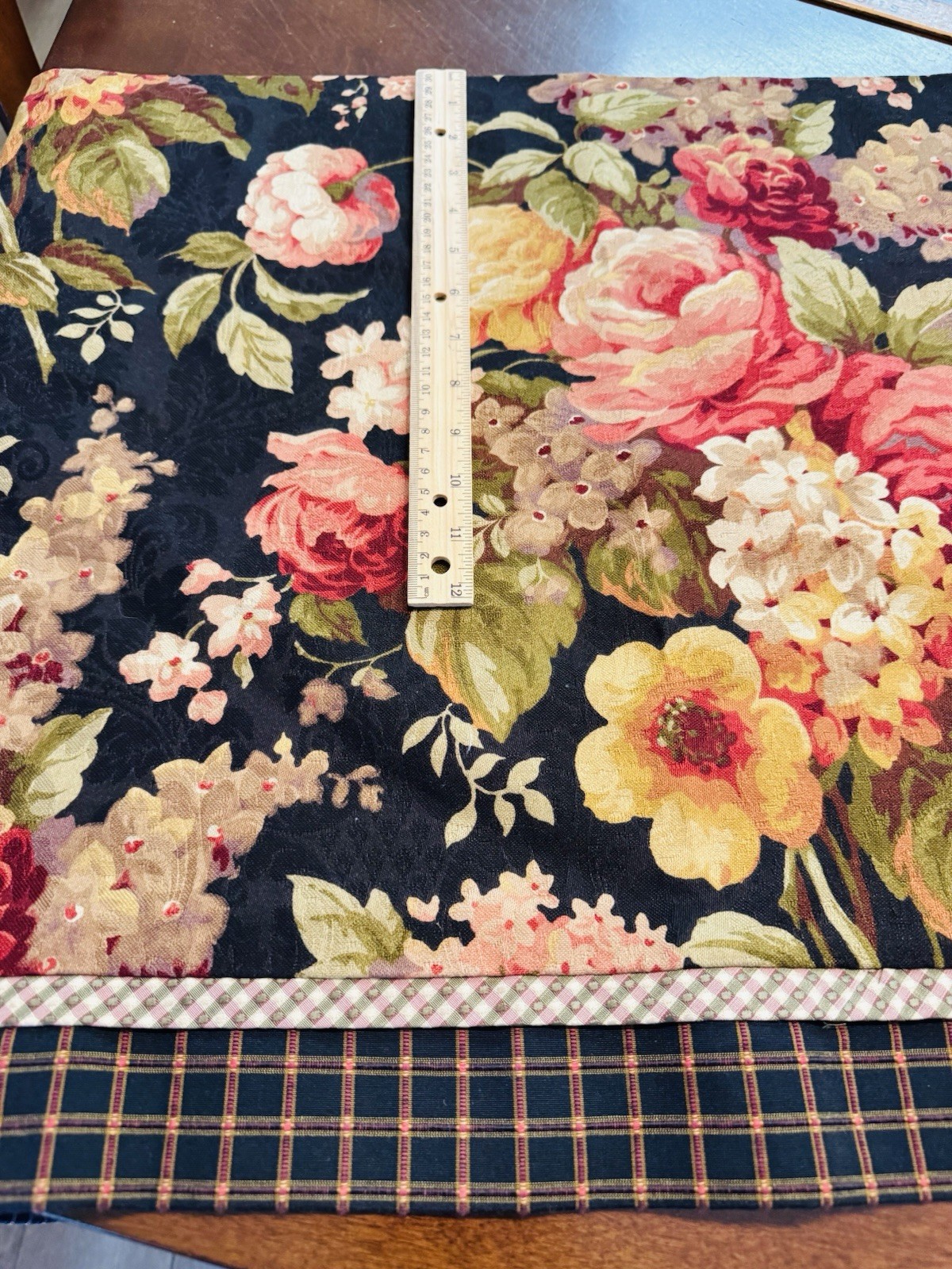 160″ x 20″ LUXURY Jacquard Brocade VALANCE Custom FLORAL BLACK French Chic