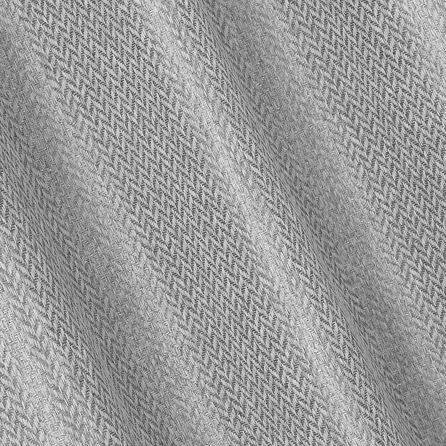 Boston Woven Herringbone Textured 3D Designed Blackout Curtain Panel Pair or Bed