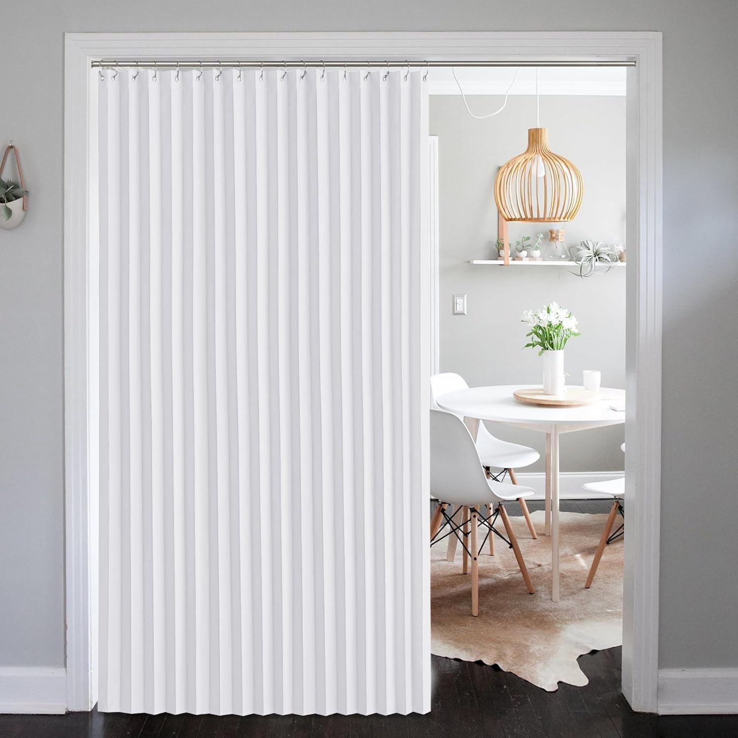 Patio Sliding Door Curtain 100W X 84L, Thermal Pleated Curtain for Sliding Glass
