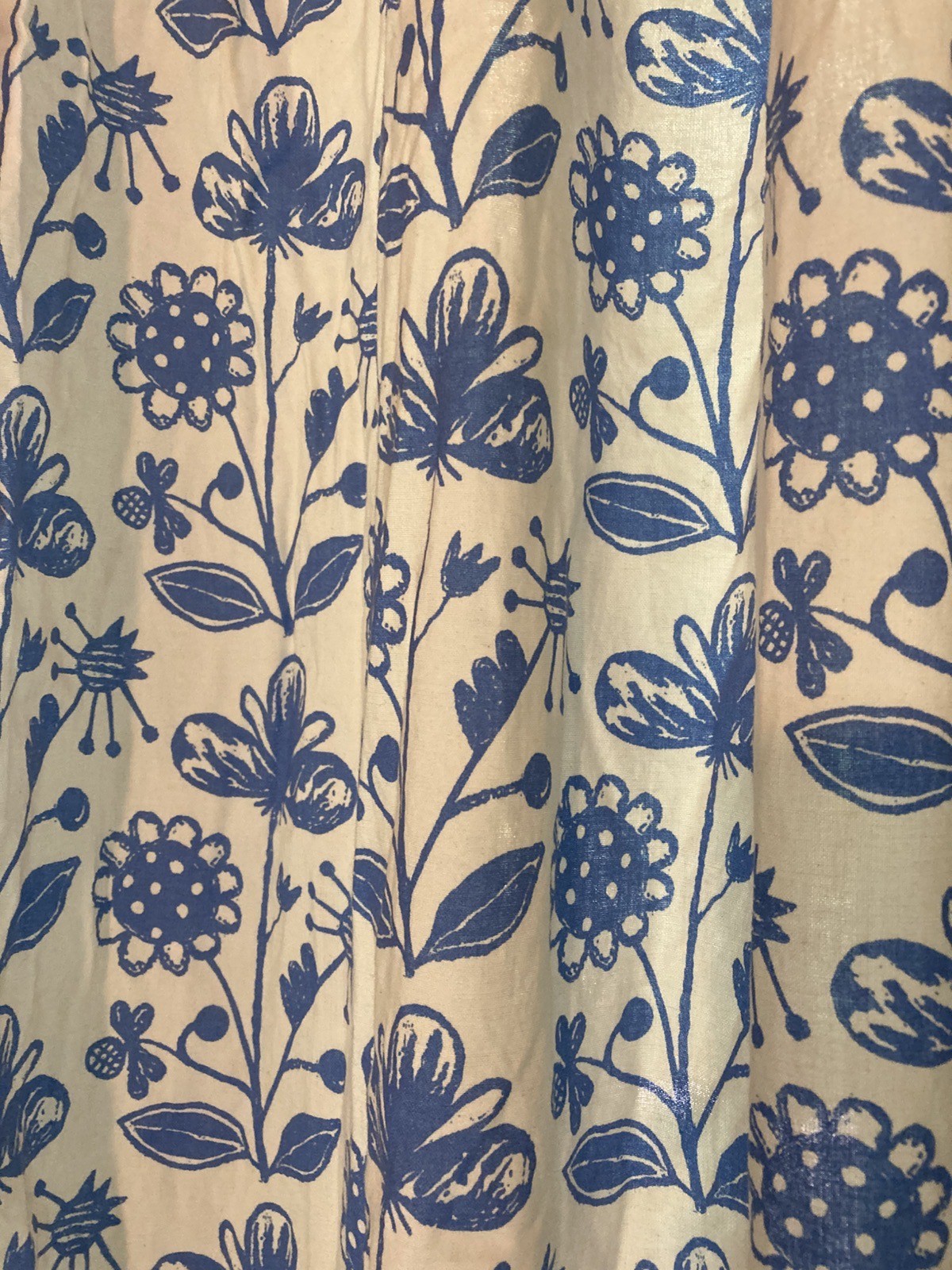 Vtg 1999 Retired Ikea Alfrede Stor Sunflower Curtains 57 x 118” Blue Floral