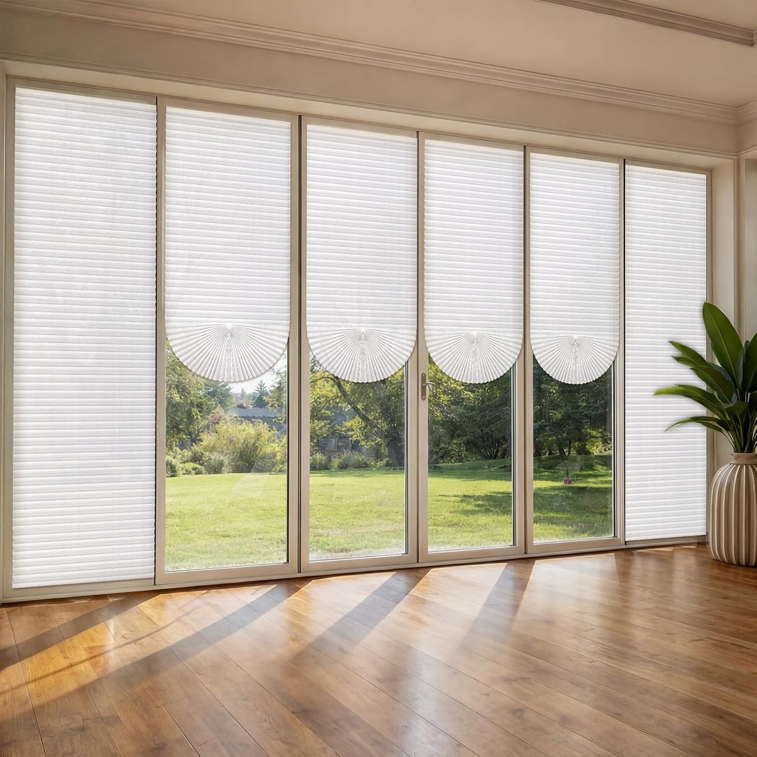 6 Pcs 23 x 110 Inches Temporary Blinds No Tools Cut to Size Fabric Paper Shades