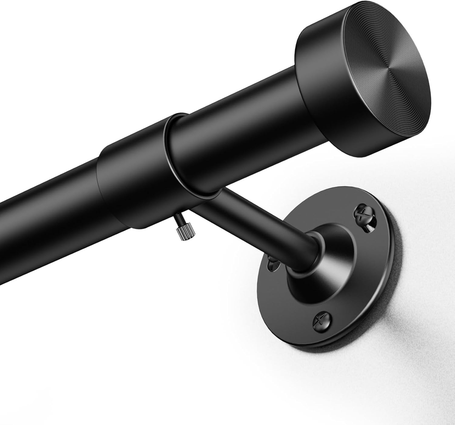 Heavy Duty Curtain Rods 32-150 Inch, 1 Inch Adjustable Black Curtain Rod for Win