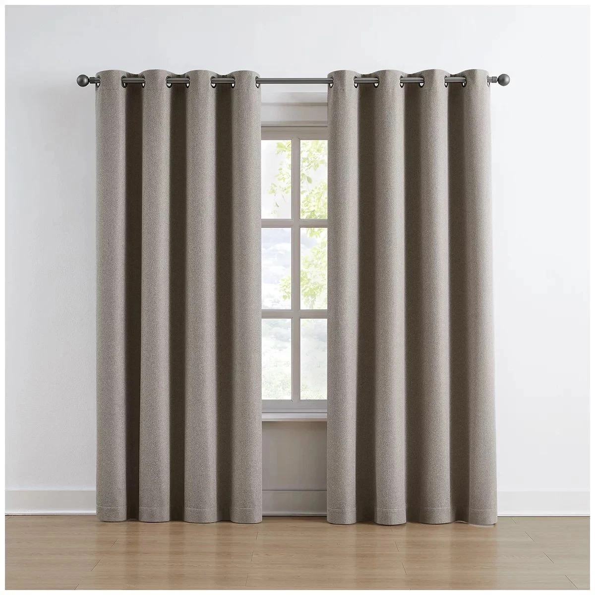 Piper 100% Blackout Curtain 2Pk Window Panels 52 in x 84 In Beige Magnetic Close