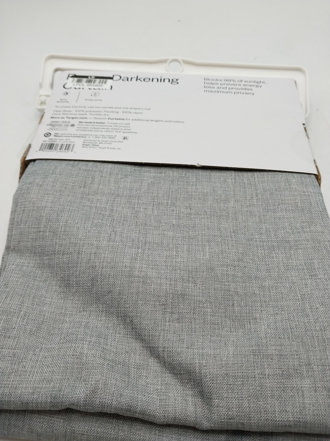 Room Essentials Room Darkening Curtain 42in W x 63in L Gray
