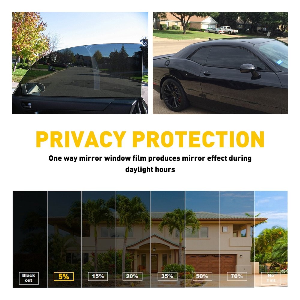 DIY Uncut Roll Window Tint Film 5% 15% 20% VLT for Car Home Office Glass EXD