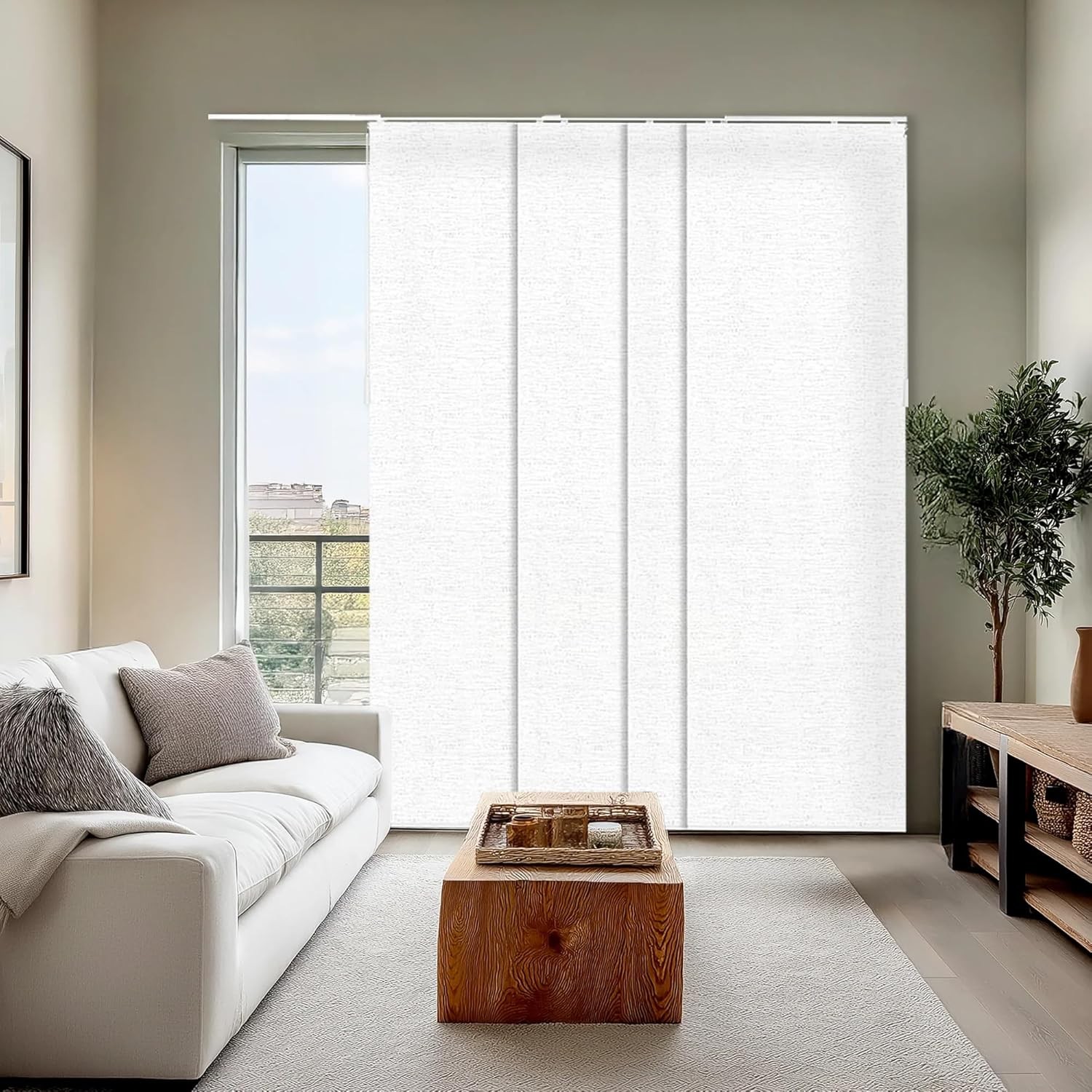 Panel Track Blinds for Sliding Glass Door, Adjustable Track for Patio Entry,