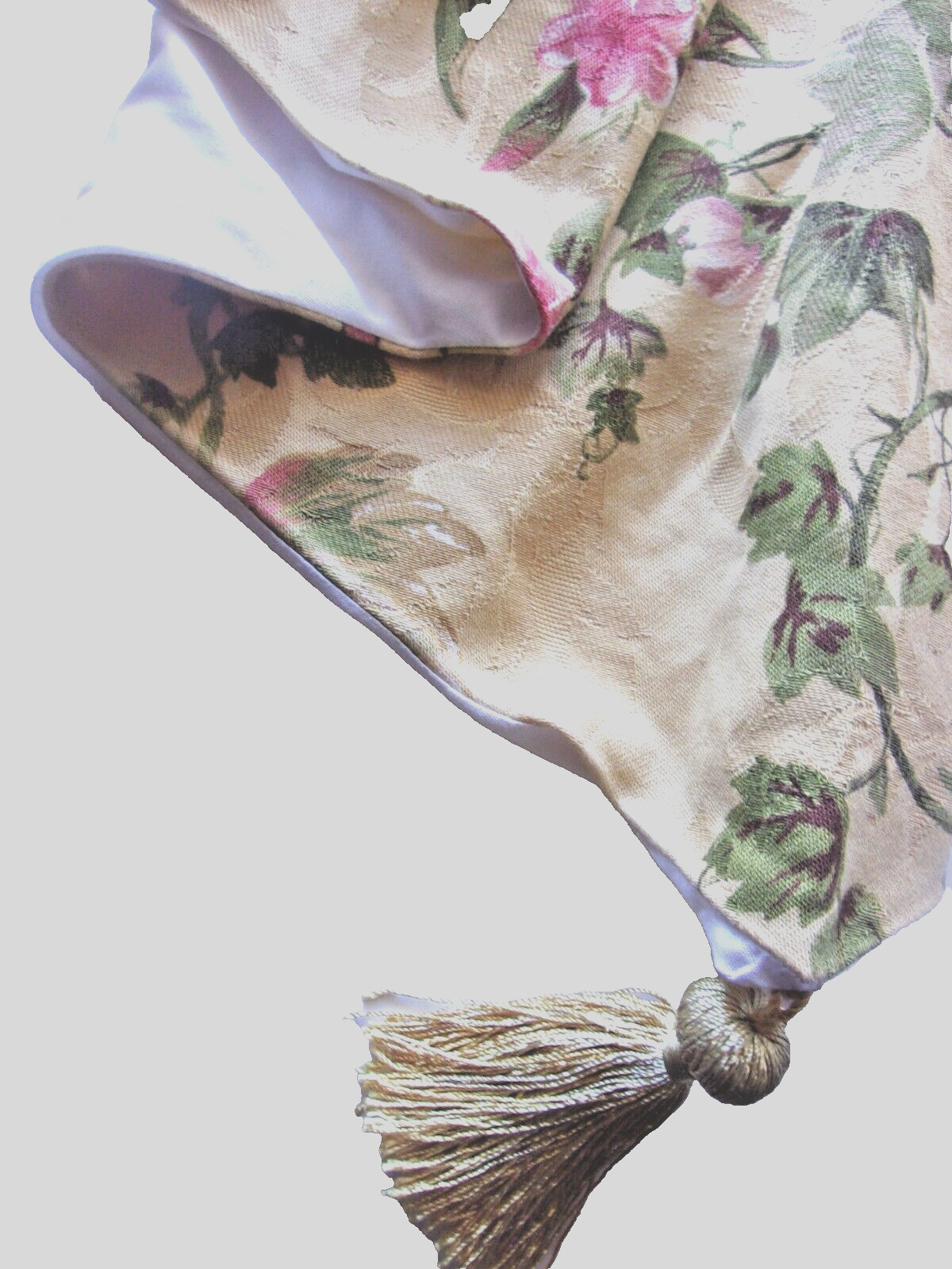 Vtg Waverly Lined Ascot Valance CHIANTI Grapes Floral Gold/Burgundy/Olive 1pc