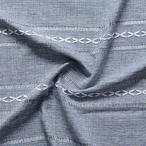 Boho Kitchen Curtains 36 Inch Length French 24″W x 36″L (Pack of 2) Blue