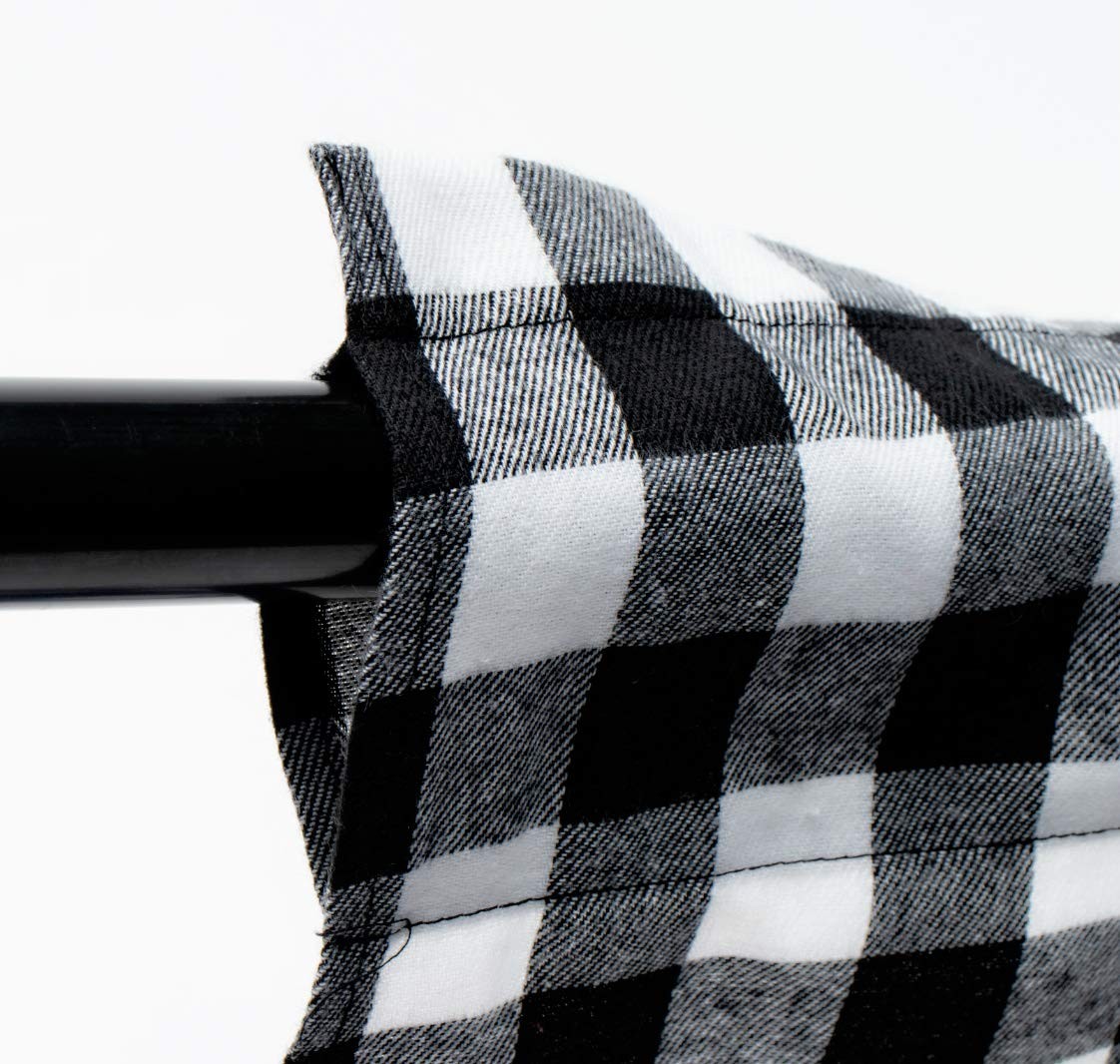 2 Pack Buffalo Check Plaid Window Valances White and Black Farmhouse Design Wind