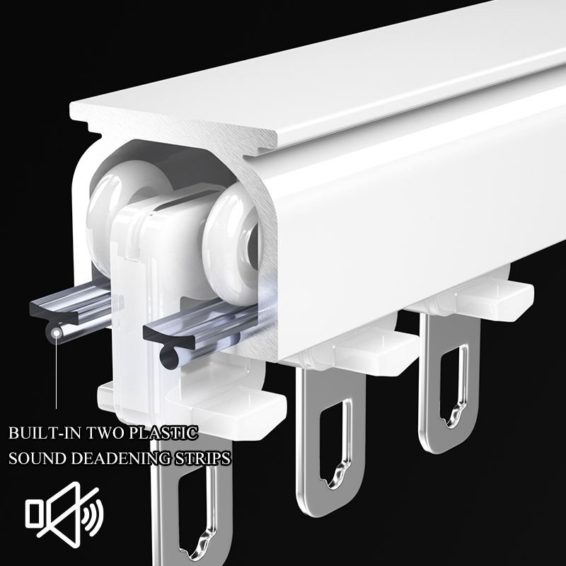 Heavy Duty Curtain Track System – 2M Silent Aluminum Rails Ceiling&Wall Mount