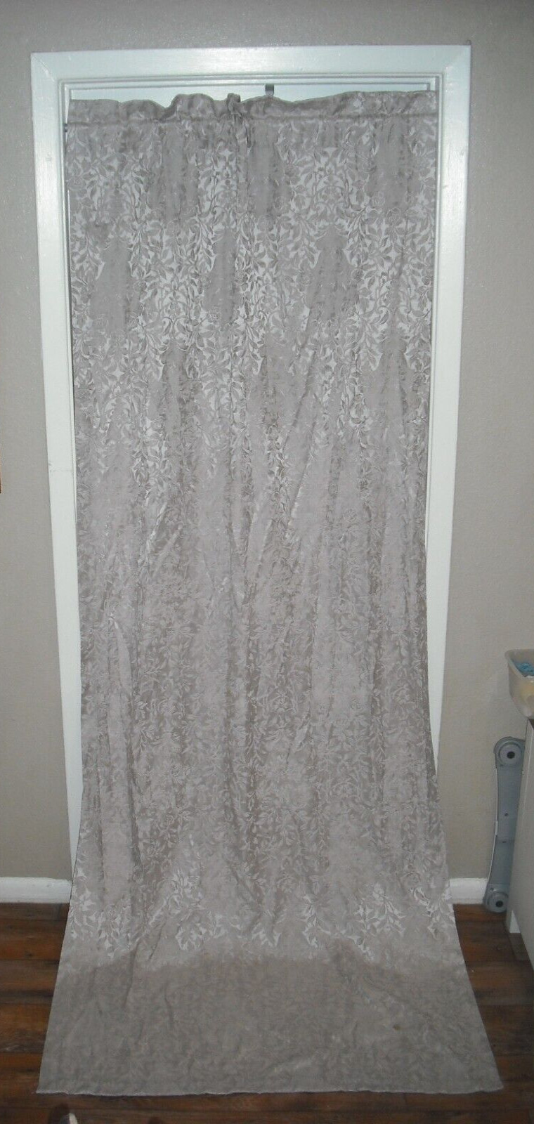 Burlington 3 Silver Gray Floral Curtain Panels 41″ Wide X 100” Long Set of 3